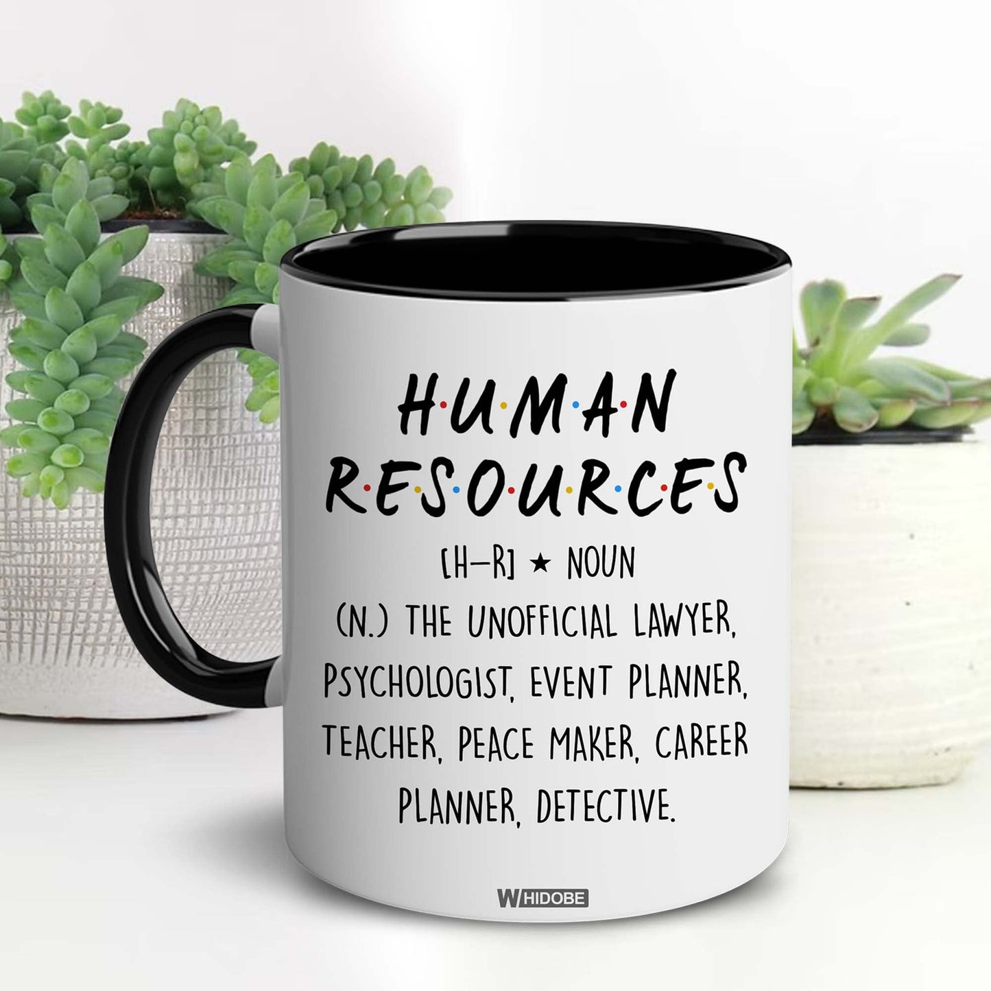 Human Resources Gifts for Women, Men, Dad, Mom, HR Mug, Funny HR Gifts for Women, Human Resources Office Decor, HR Gifts for Coworkers, Gift for HR Accent Black Mug, Mothers Fathers Day