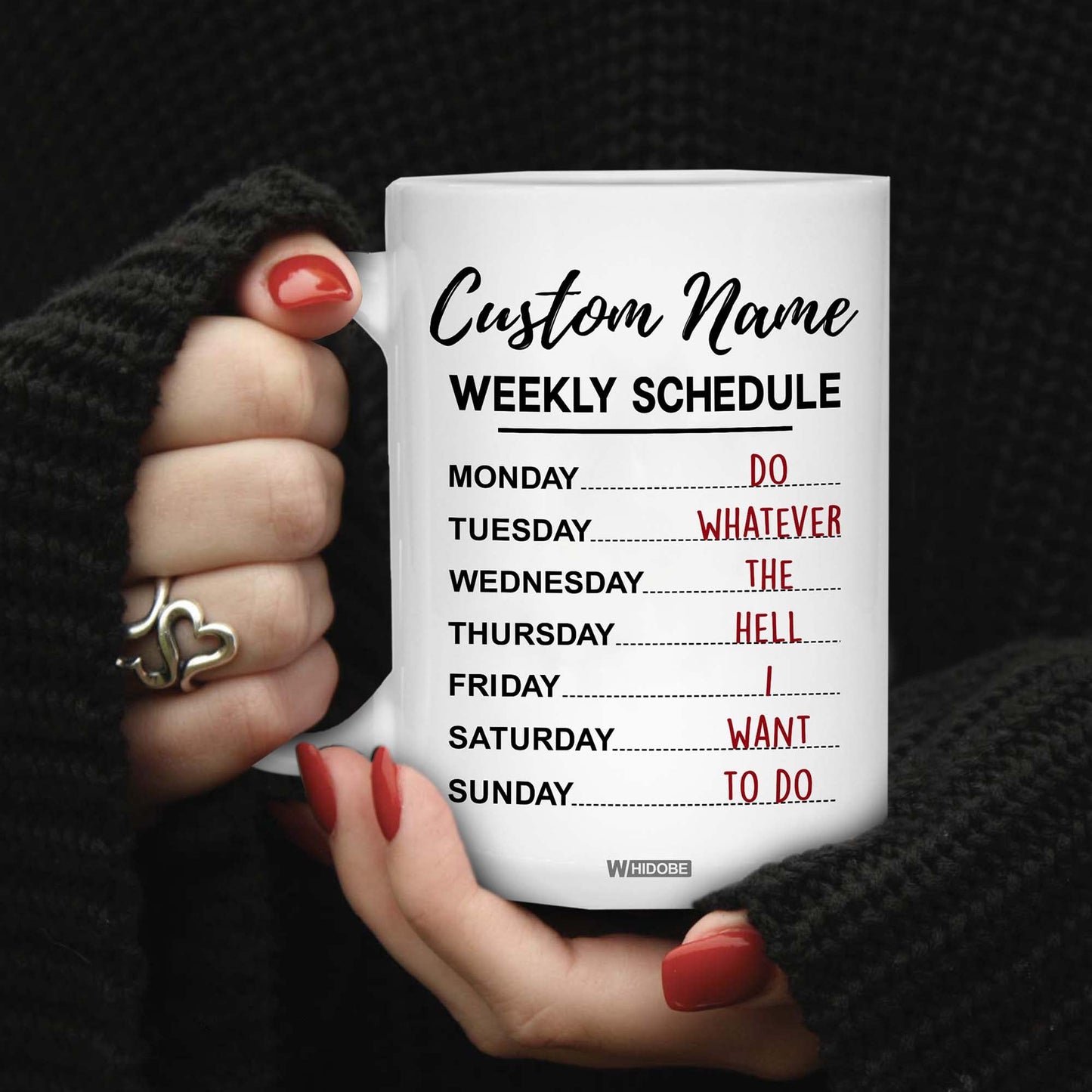 Funny Retirement Gift Mug Retirement Weekly Schedule Mug for Women Men Dad Mom Retired Calendar Mug for Coworkers Office Family Idea Her Nurse Mothers Day Birthday Anniversary Christmas 11oz