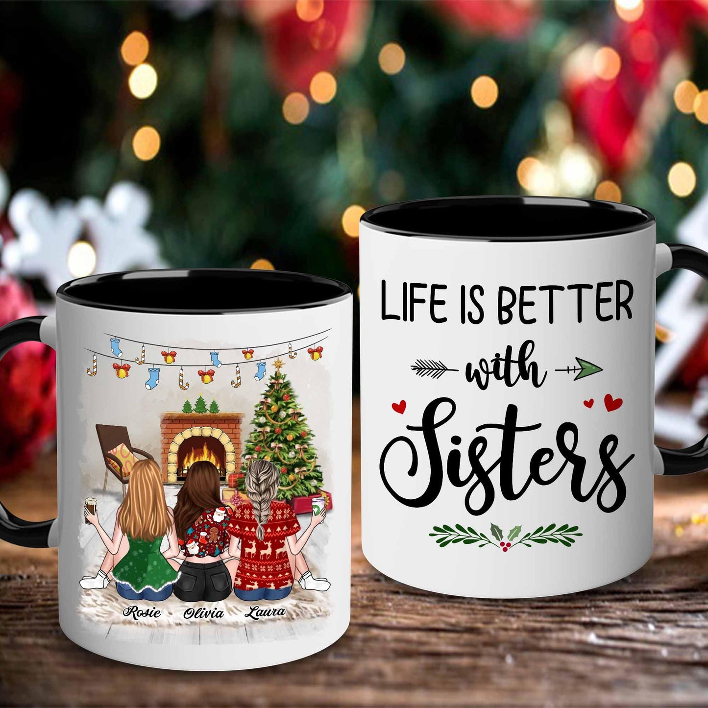 Gift for Sister Mug, Sister Gift for Sister, Best Sister Ever Mug, Sister Birthday Gift Coffee Cup, Side by Side Or Miles Apart Sisters Will Always Be Connected By Heart Women, Mom, Daughter
