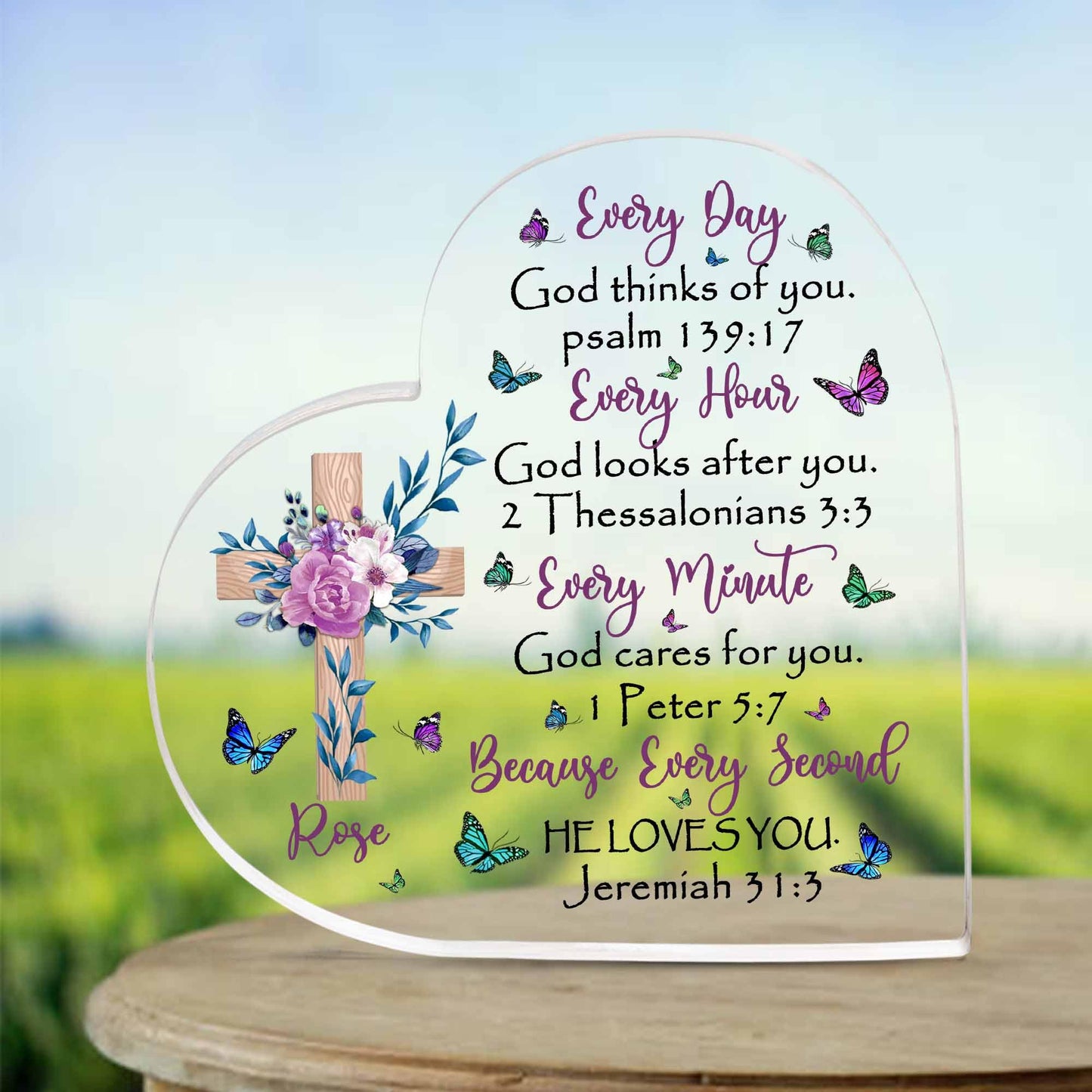 Christian Gifts, Family Religious Gifts for Men Women, Heart-shaped Christian Acrylic Plaque, Christmas Acrylic Plaque, Christian Decorations for Home, Religious Decor, Christian Friend Gifts