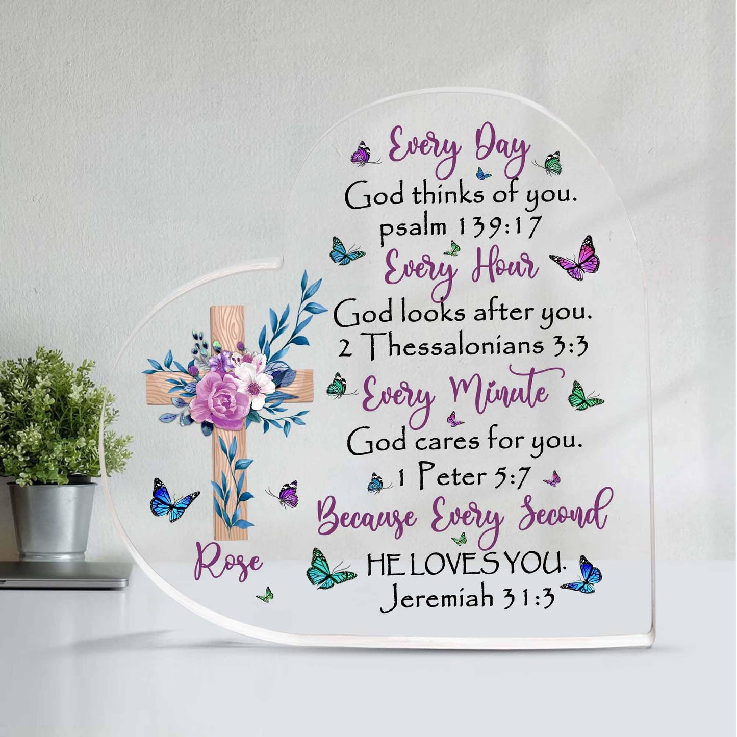 Christian Gifts, Family Religious Gifts for Men Women, Heart-shaped Christian Acrylic Plaque, Christmas Acrylic Plaque, Christian Decorations for Home, Religious Decor, Christian Friend Gifts