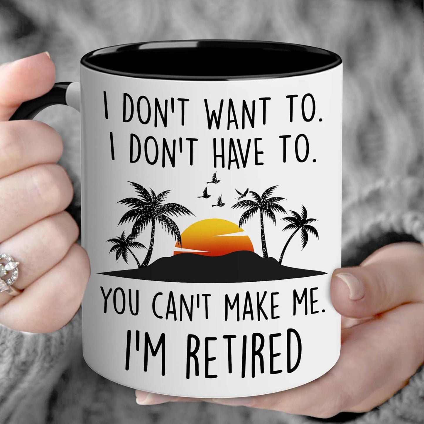 WHIDOBE Funny Retirement Gifts Gag for Women Men, I'm Retired Mug, Dad Mom Husband Wife Boyfriend Humorous Nurse Teacher Retired Gag Gift Coffee Mug, Black, 11OZ