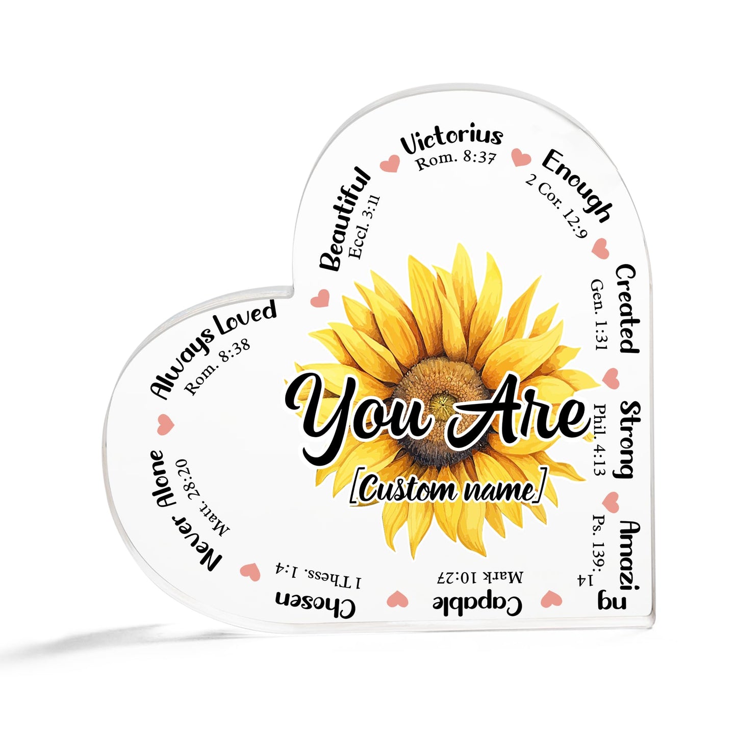 Christian Gifts, Family Religious Gifts for Men Women, Heart-shaped Christian Acrylic Plaque, Christmas Acrylic Plaque, Christian Decorations for Home, Religious Decor, Christian Friend Gifts