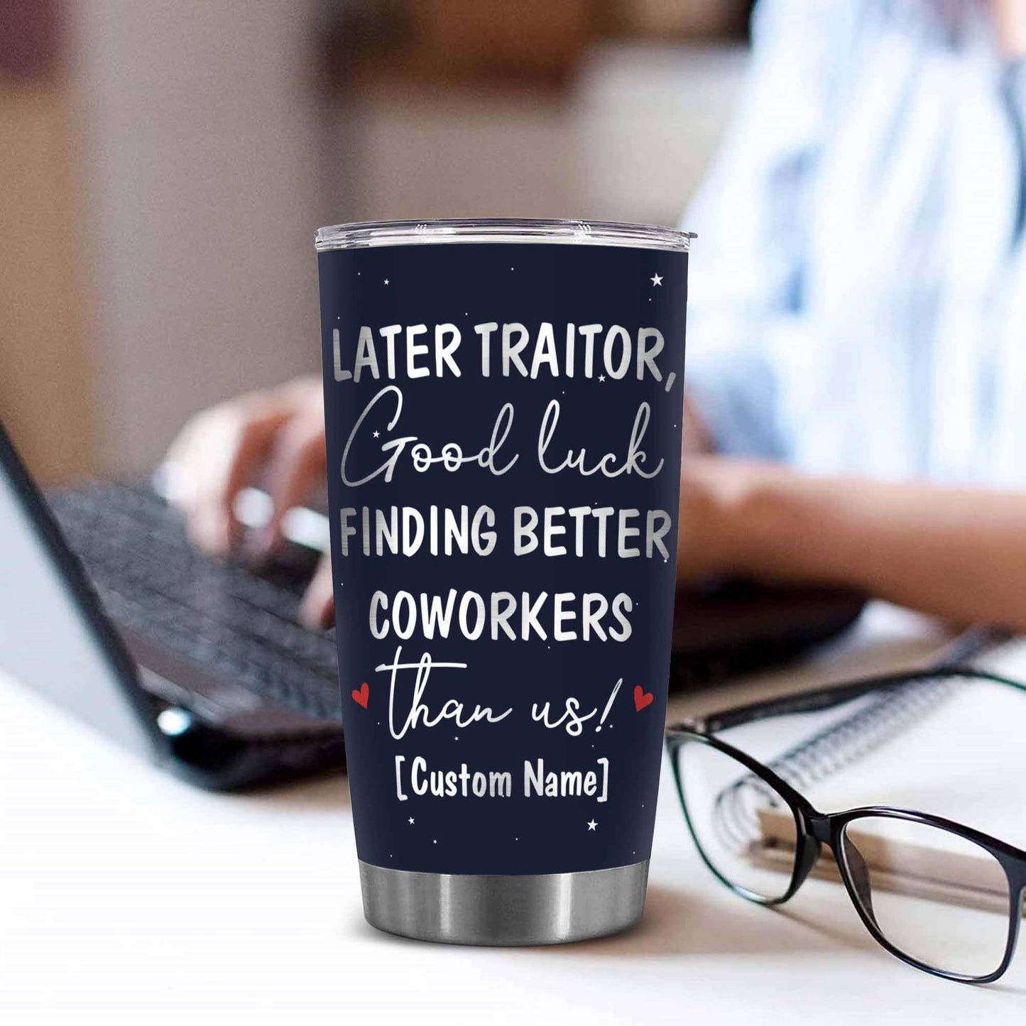 Stainless Steel 20.0 oz Tumbler, Vacuum Insulated Retirement New Job Goodbye Workplace Office Boss, BPA Free