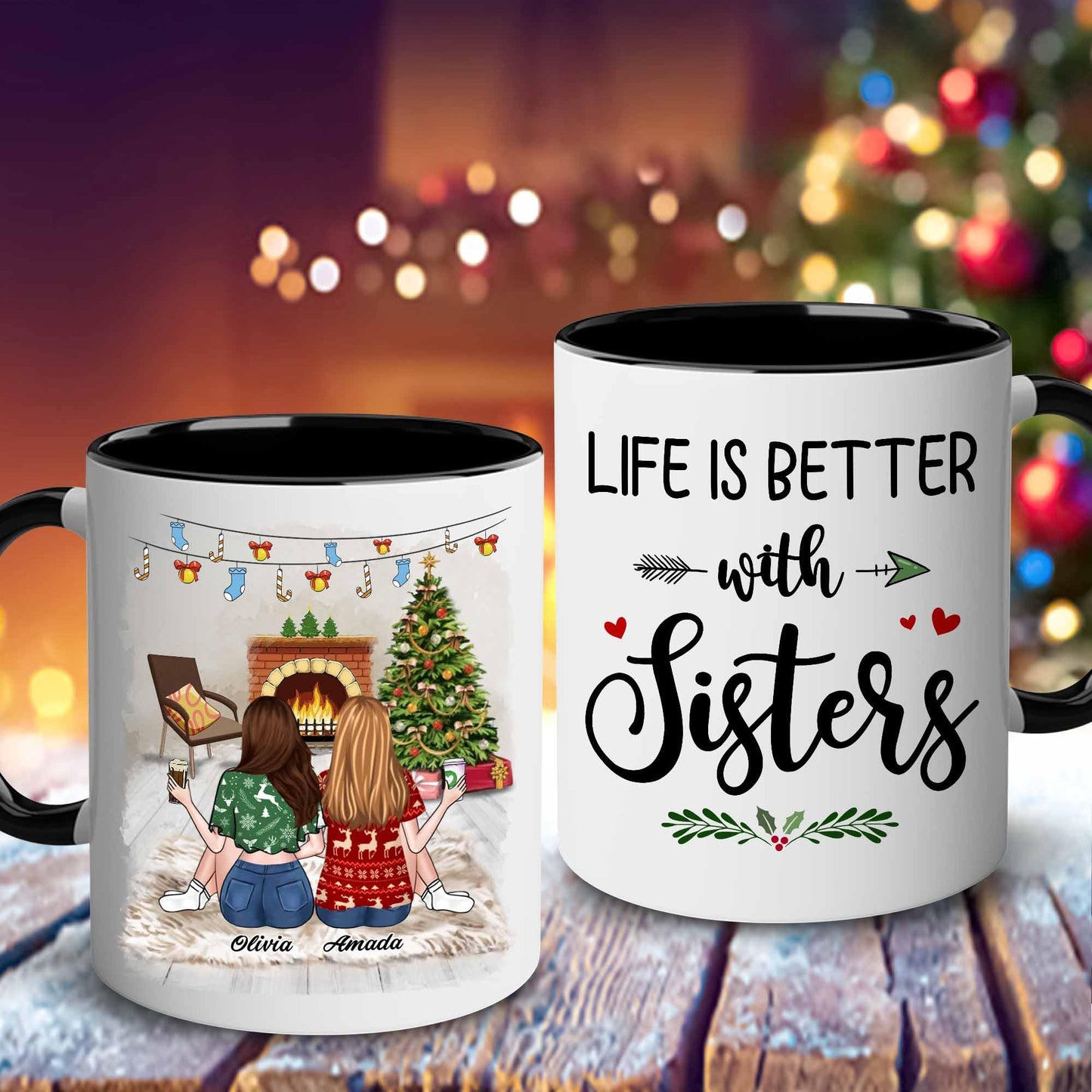Gift for Sister Mug, Sister Gift for Sister, Best Sister Ever Mug, Sister Birthday Gift Coffee Cup, Side by Side Or Miles Apart Sisters Will Always Be Connected By Heart Women, Mom, Daughter