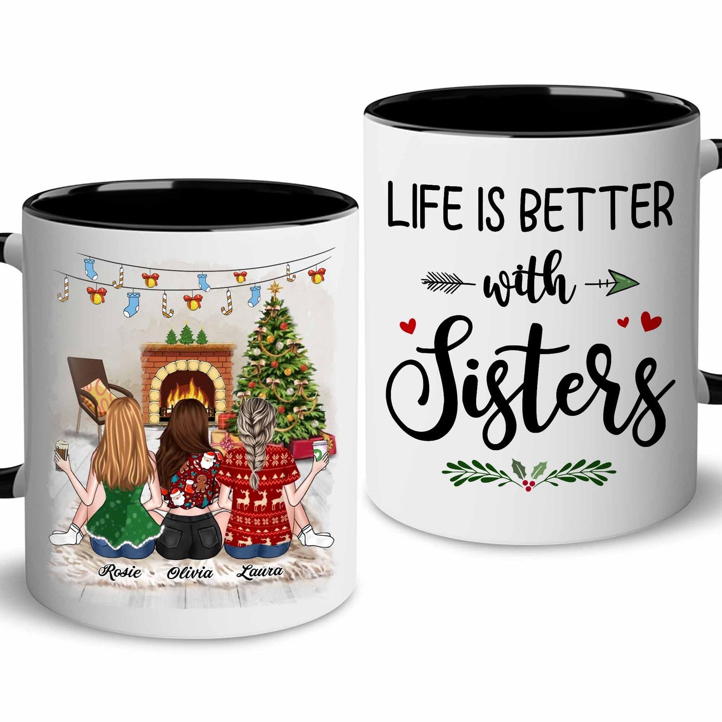 Gift for Sister Mug, Sister Gift for Sister, Best Sister Ever Mug, Sister Birthday Gift Coffee Cup, Side by Side Or Miles Apart Sisters Will Always Be Connected By Heart Women, Mom, Daughter