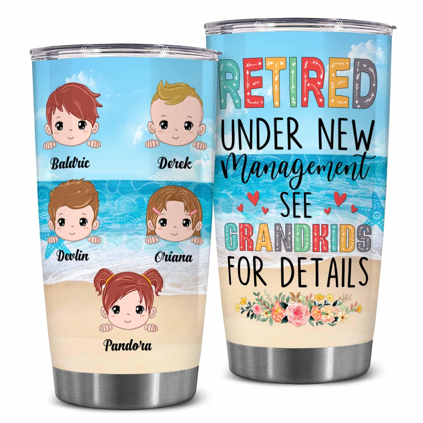 Retirement Gifts - Retirement Tumbler - Retired Under New Management See Wife For Details Tumbler, Quitter, Retired Gifts, Husband, Dad, Boyfriend, Men, Christmas, Fathers day, Boss 20OZ