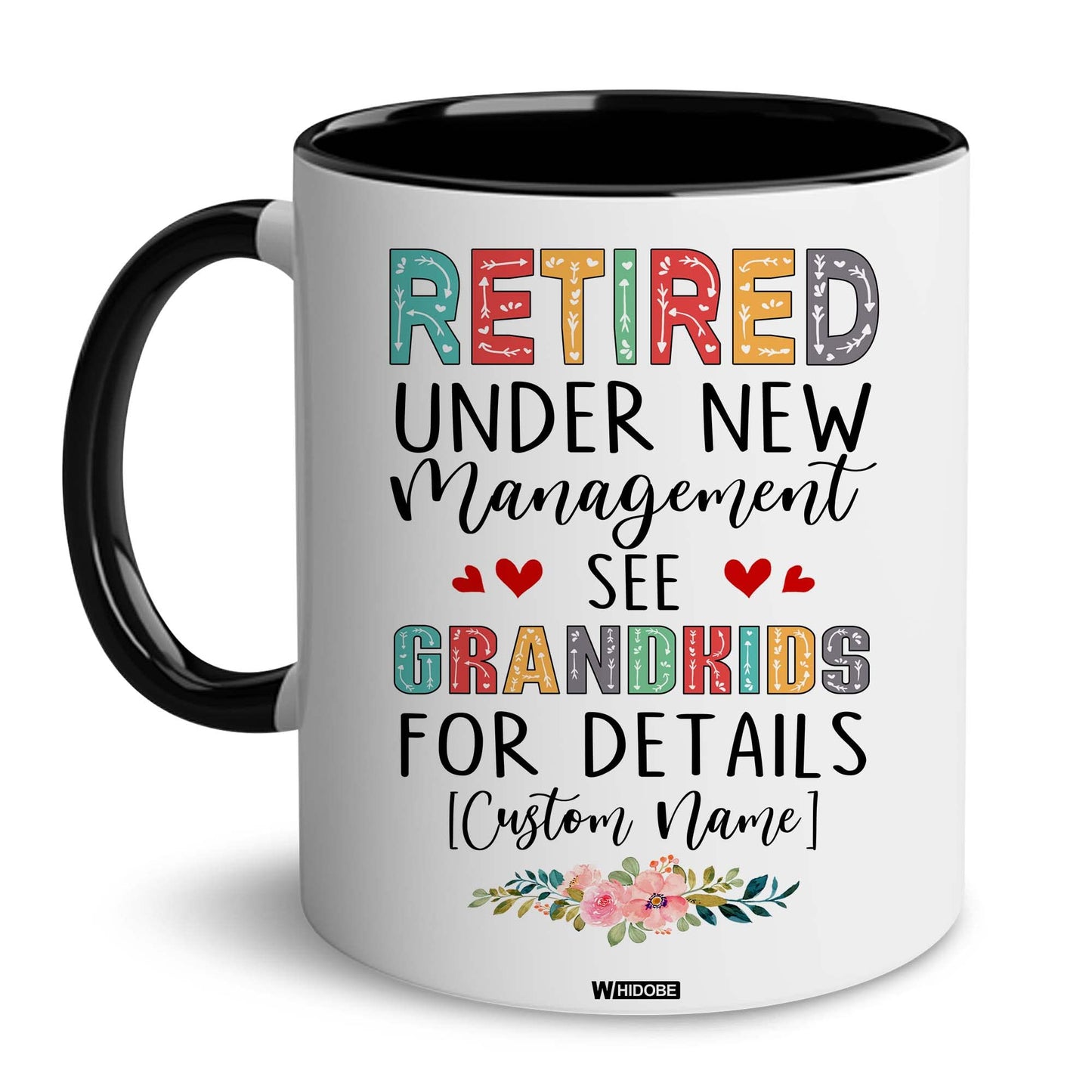Retired Mug Retirement Mug Retired Under New Management See Grandkids For Details Mug Funny Happy Retirement Gift For Grandma Women From Grandkids On Mothers Day Birthday Christmas Accent 11OZ