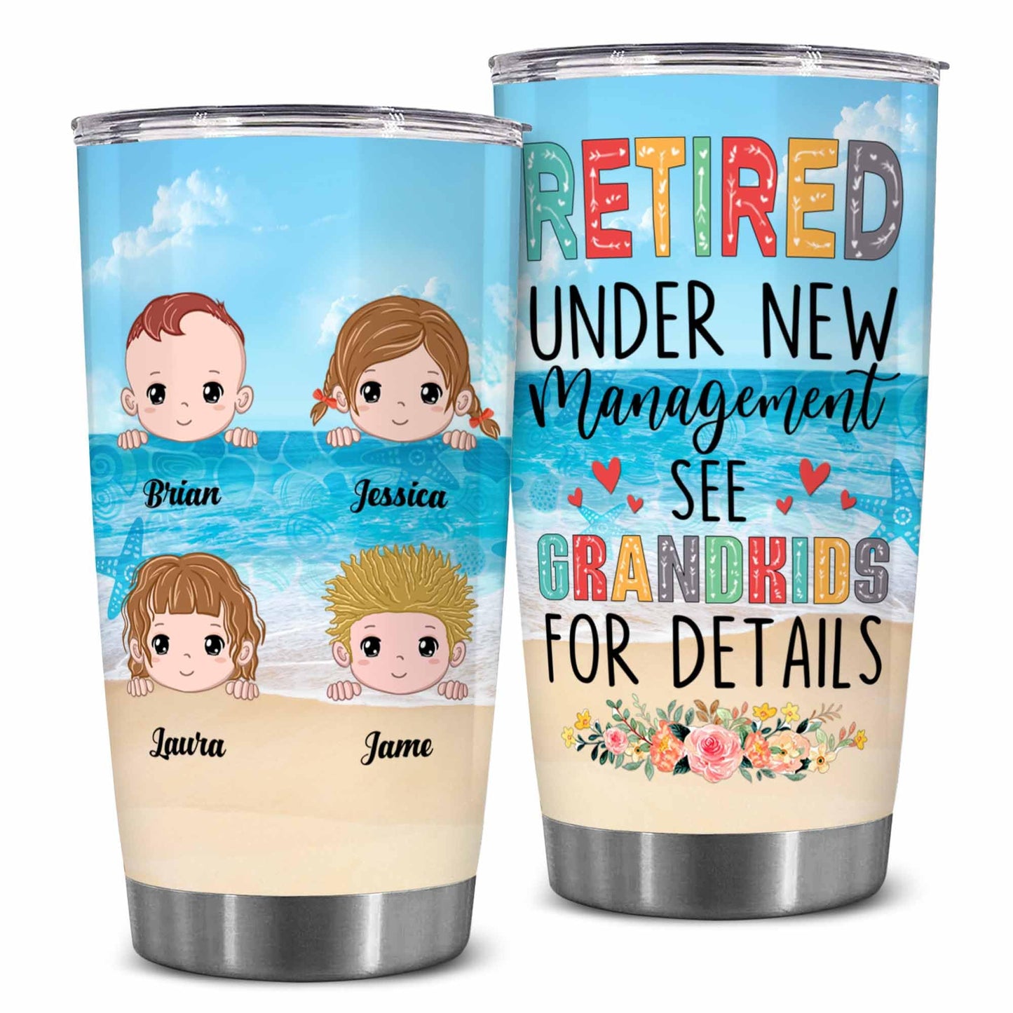 Retirement Gifts - Retirement Tumbler - Retired Under New Management See Wife For Details Tumbler, Quitter, Retired Gifts, Husband, Dad, Boyfriend, Men, Christmas, Fathers day, Boss 20OZ