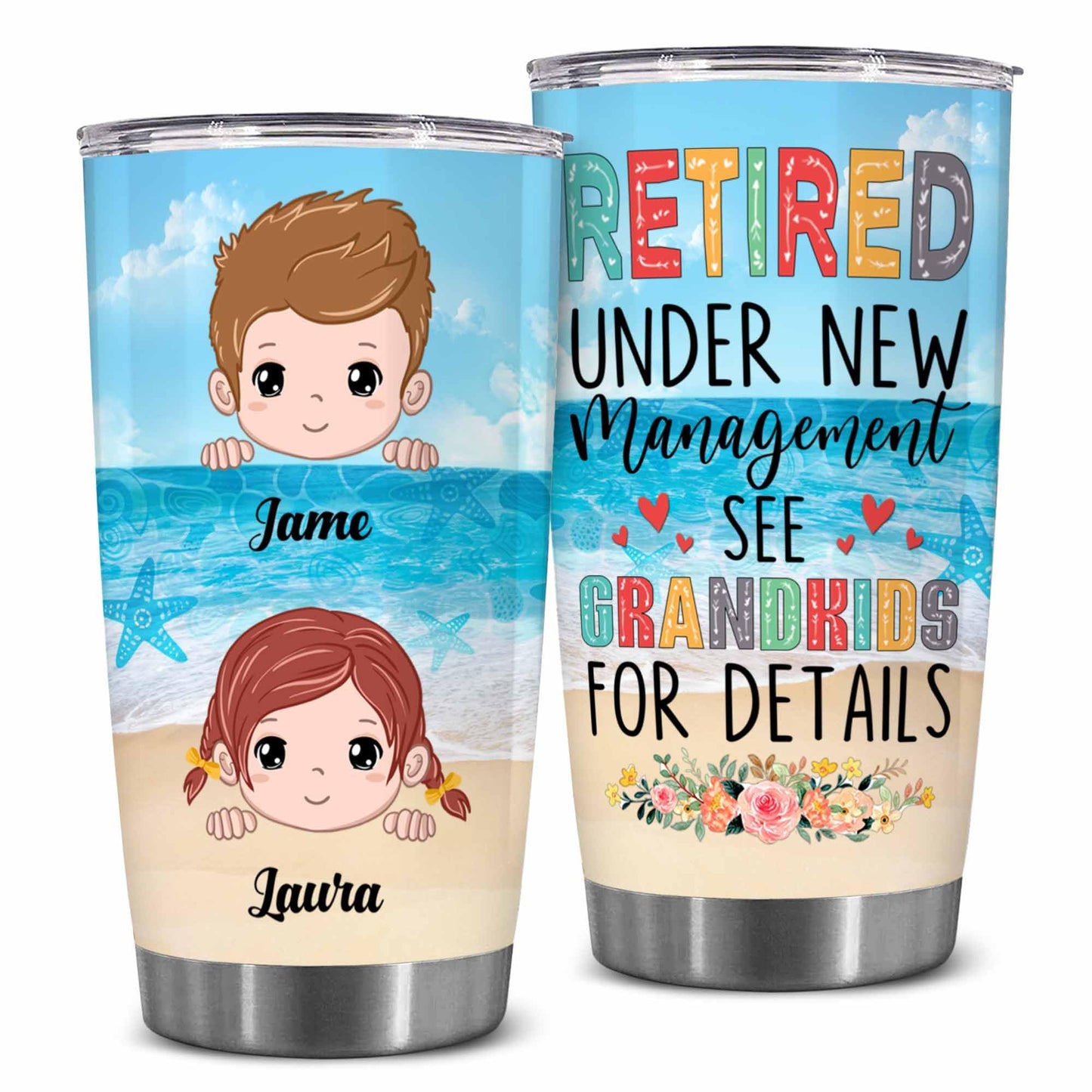 Retirement Gifts - Retirement Tumbler - Retired Under New Management See Wife For Details Tumbler, Quitter, Retired Gifts, Husband, Dad, Boyfriend, Men, Christmas, Fathers day, Boss 20OZ