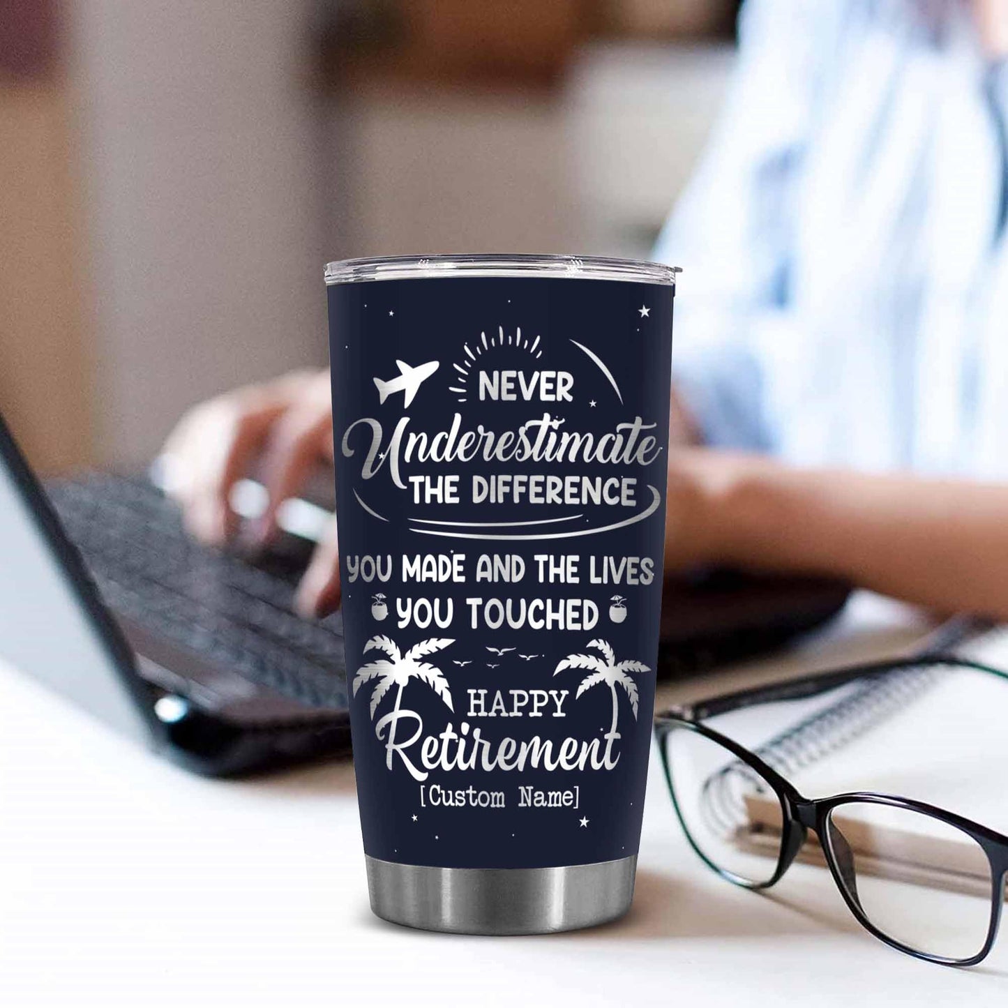 Stainless Steel 20.0 oz Tumbler, Vacuum Insulated Retirement New Job Goodbye Workplace Office Boss, BPA Free