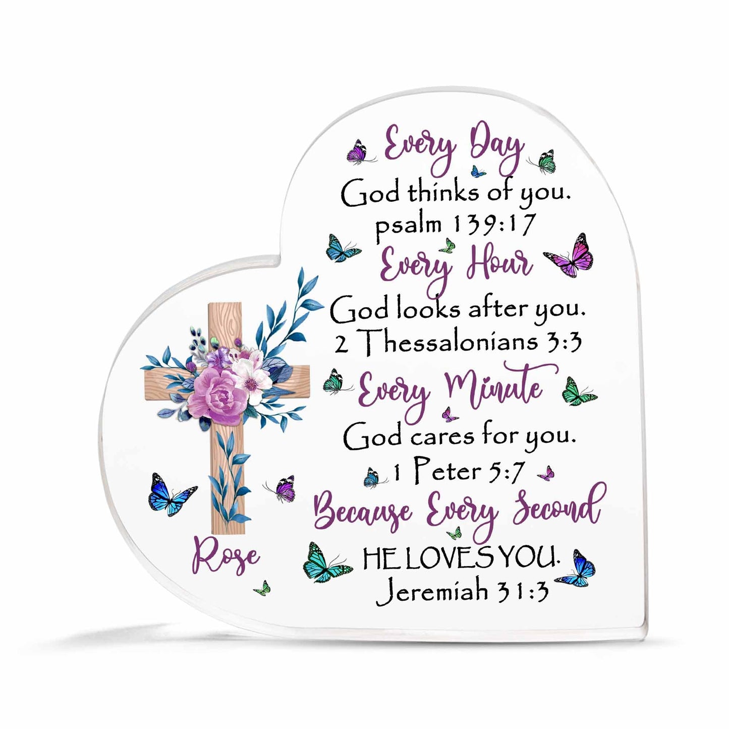 Christian Gifts, Family Religious Gifts for Men Women, Heart-shaped Christian Acrylic Plaque, Christmas Acrylic Plaque, Christian Decorations for Home, Religious Decor, Christian Friend Gifts