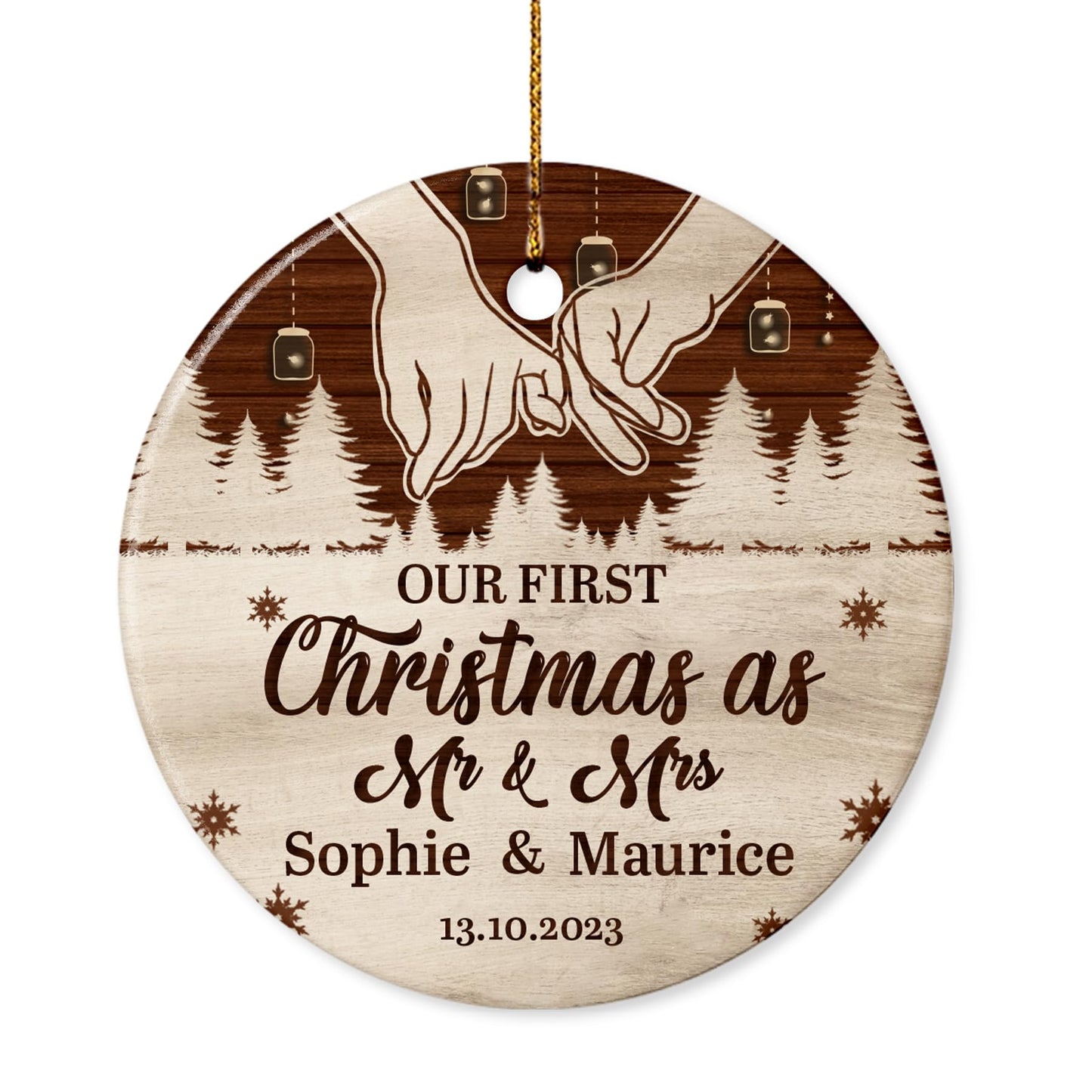 Our First Christmas as Mr. and Mrs. Ornament, Wedding Gifts for Couple Bride and Groom, 1st Christmas Married Ornaments, 2023 Christmas Tree Decoration, Bridal Shower Gift, Newlywed Gift