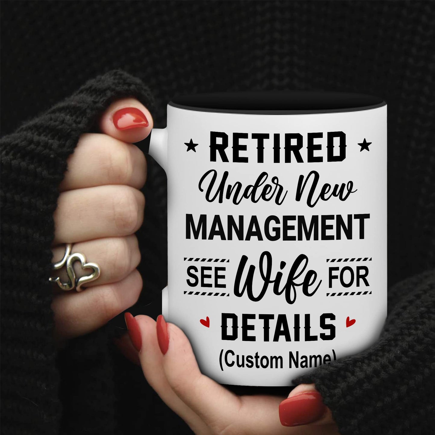 Retirement Mug, Retired Under New Management See Wife For Details Mug, Quitter, Retirement Gifts, Retired Gifts, Husband, Dad, Boyfriend, Men, Women, Woman Christmas Fathers day, Boss