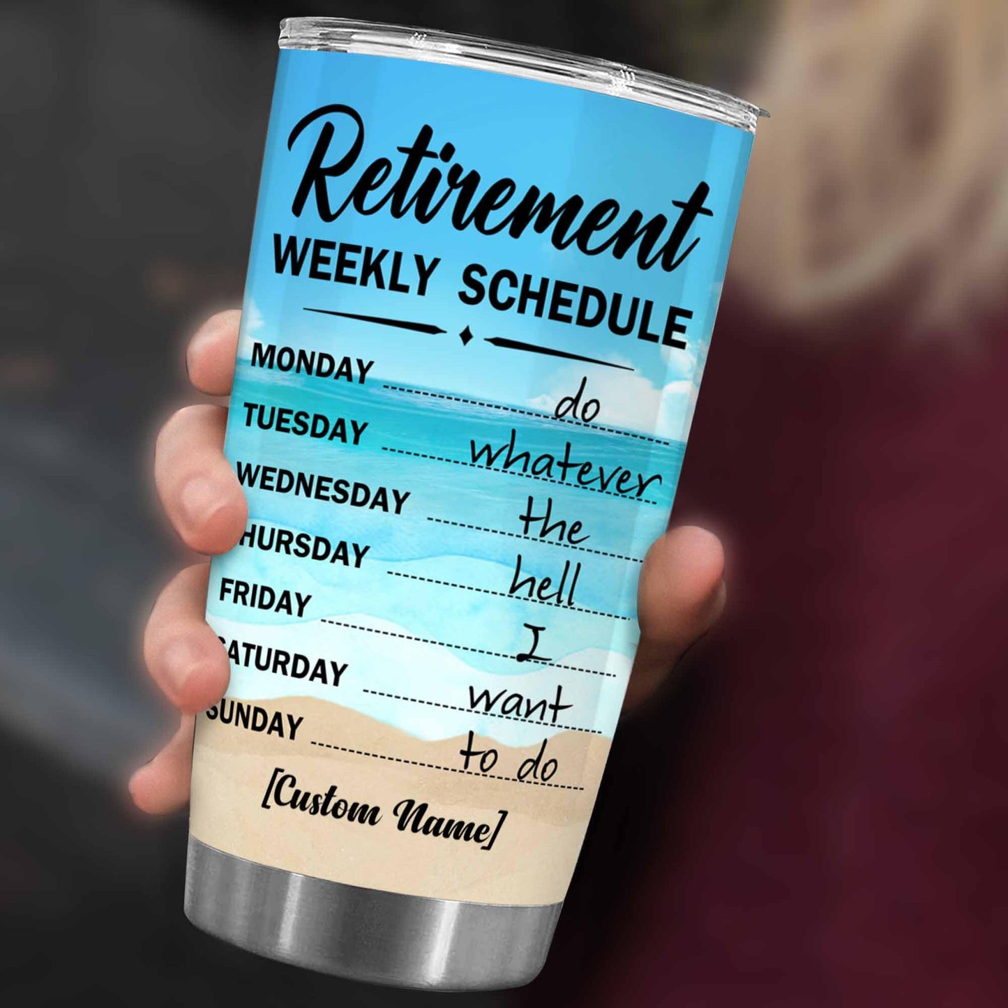 Retirement Gifts - Retirement Weekly Schedule Tumbler for Women, Mom, Grandma, Woman - Retired Calendar Tumbler for Coworkers Family Her, Girl Mothers Day Birthday Christmas 20OZ