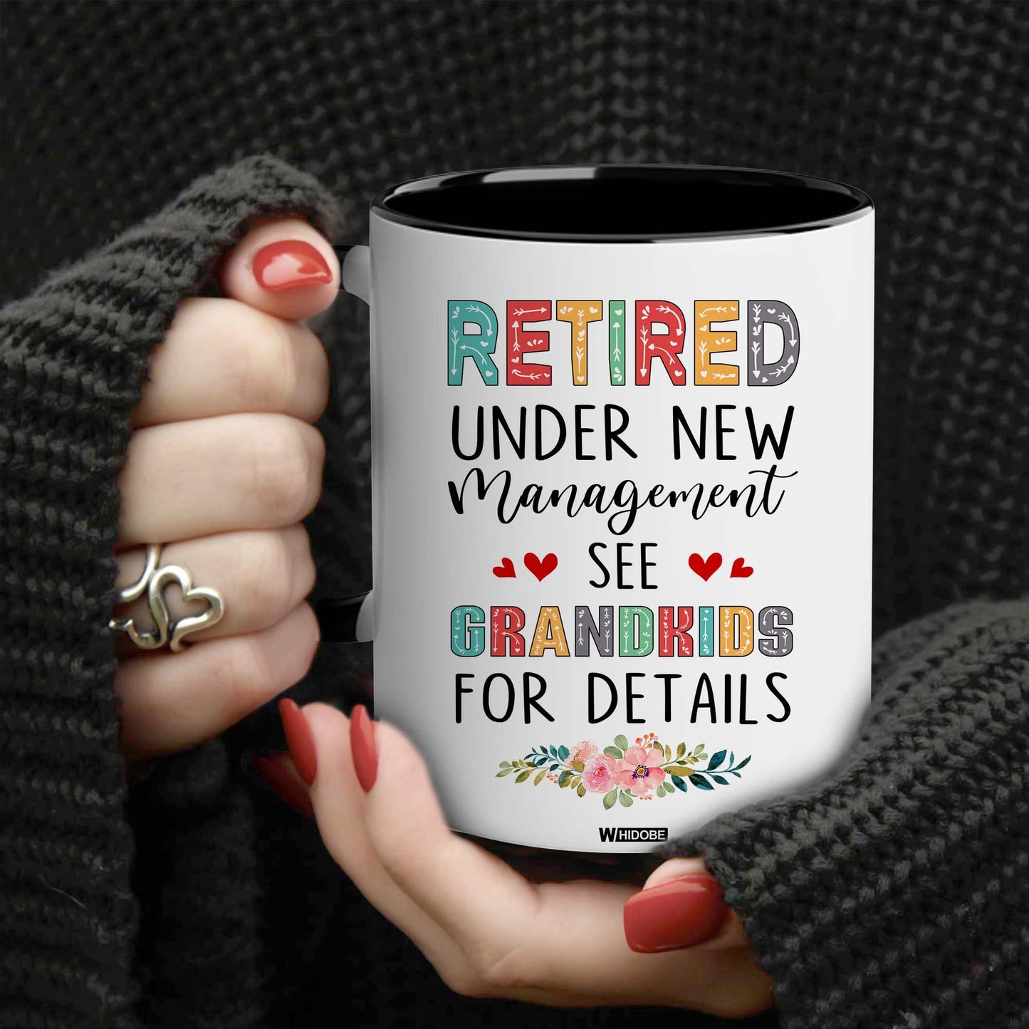Retired Mug Retirement Mug Retired Under New Management See Grandkids For Details Mug Funny Happy Retirement Gift For Grandma Women From Grandkids On Mothers Day Birthday Christmas Accent 11OZ