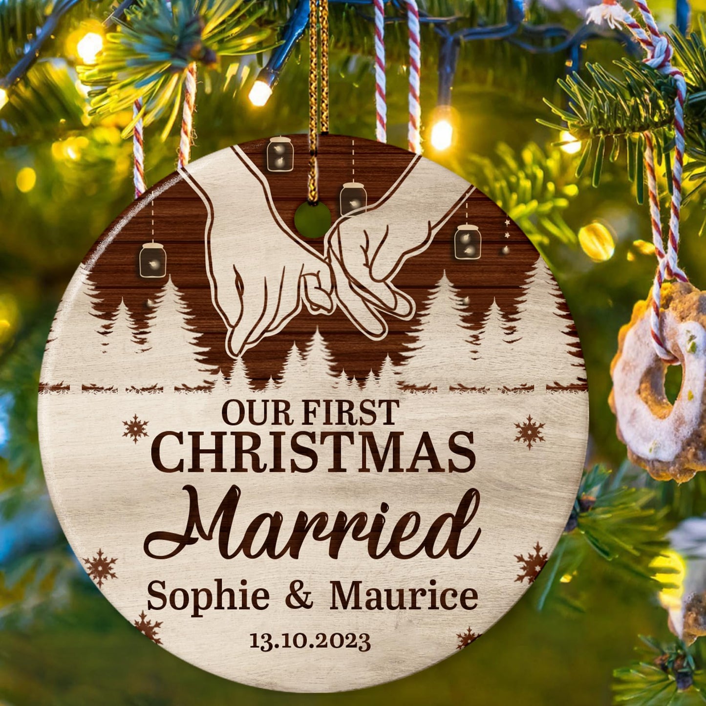 Our First Christmas as Mr. and Mrs. Ornament, Wedding Gifts for Couple Bride and Groom, 1st Christmas Married Ornaments, 2023 Christmas Tree Decoration, Bridal Shower Gift, Newlywed Gift