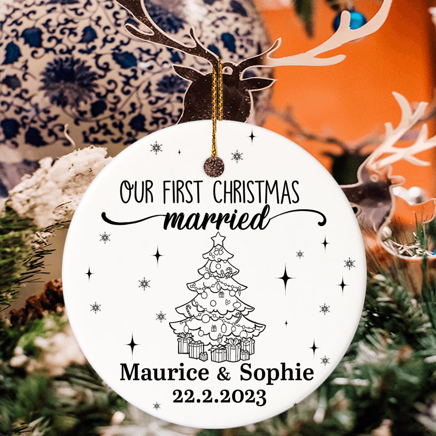 Our First Christmas as Mr. and Mrs. Ornament, Wedding Gifts for Couple Bride and Groom, 1st Christmas Married Ornaments, 2023 Christmas Tree Decoration, Bridal Shower Gift, Newlywed Gift