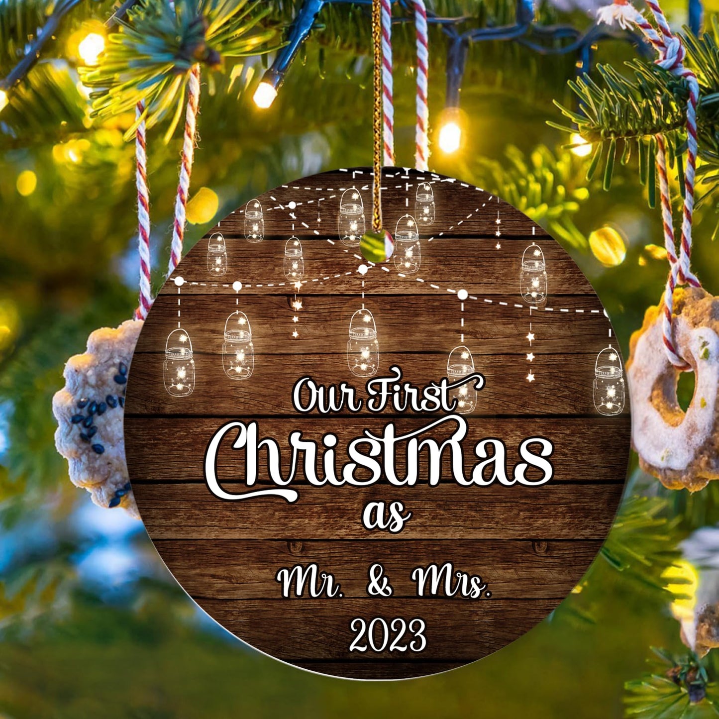 Our First Christmas as Mr. and Mrs. Ornament, Wedding Gifts for Couple Bride and Groom, 1st Christmas Married Ornaments, 2023 Christmas Tree Decoration, Bridal Shower Gift, Newlywed Gift