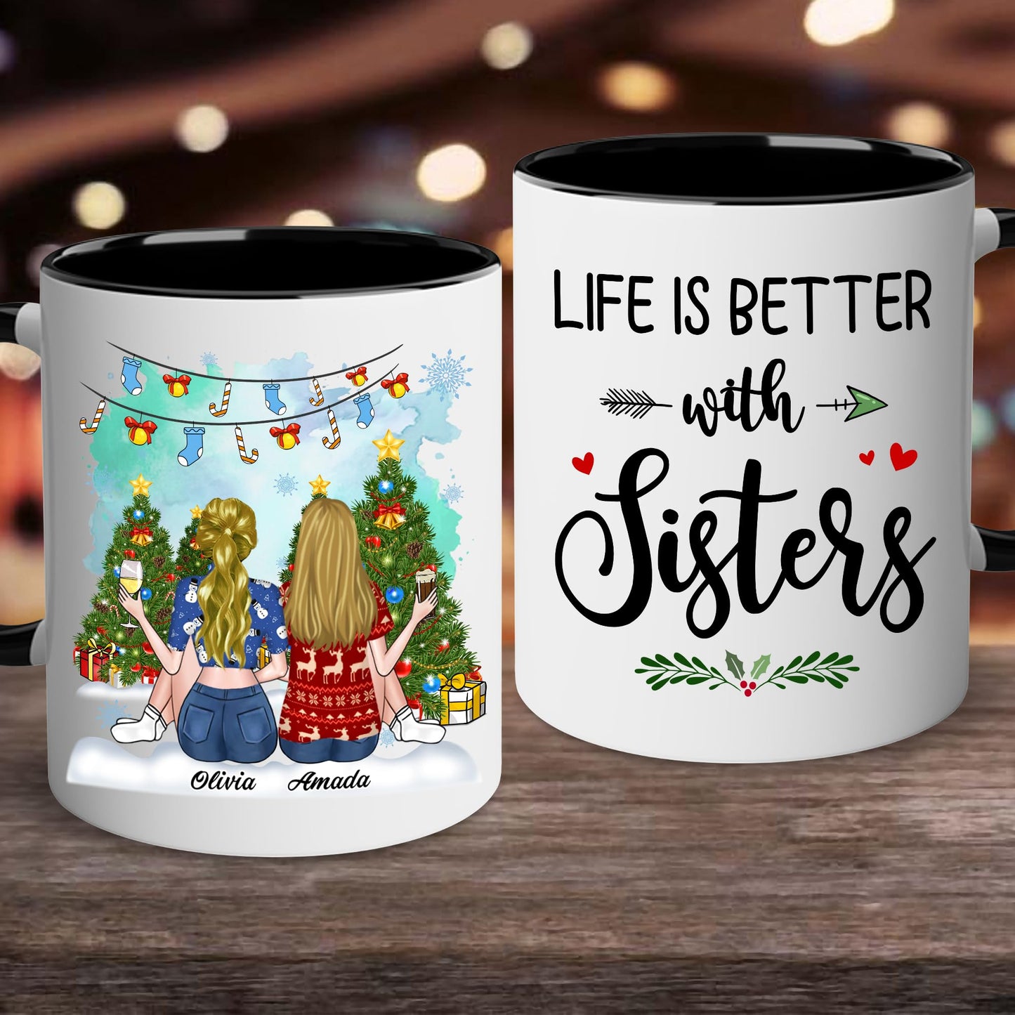 Gift for Sister Mug, Sister Gift for Sister, Sister I Would Fight A Bear Mug, Sister Birthday Gift Coffee Cup, Women, Woman, Mom, Daughter, Brother, Sister Bestie On Christmas Anniversary S2