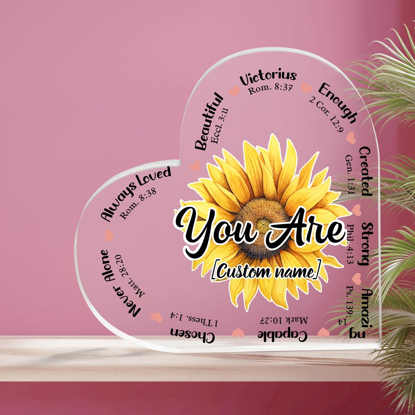 Christian Gifts, Family Religious Gifts for Men Women, Heart-shaped Christian Acrylic Plaque, Christmas Acrylic Plaque, Christian Decorations for Home, Religious Decor, Christian Friend Gifts