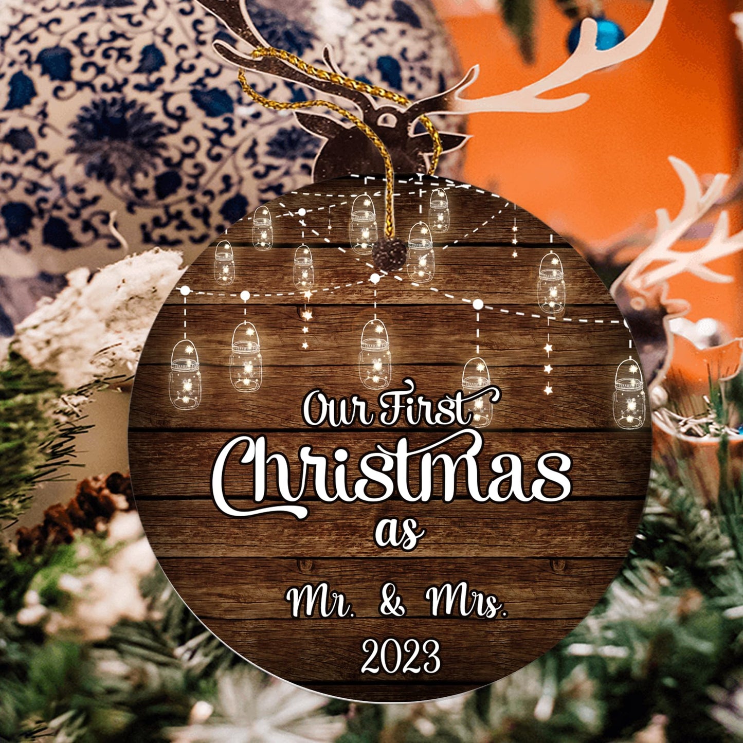 Our First Christmas as Mr. and Mrs. Ornament, Wedding Gifts for Couple Bride and Groom, 1st Christmas Married Ornaments, 2023 Christmas Tree Decoration, Bridal Shower Gift, Newlywed Gift