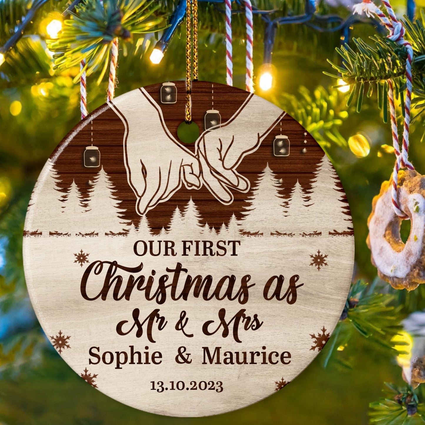 Our First Christmas as Mr. and Mrs. Ornament, Wedding Gifts for Couple Bride and Groom, 1st Christmas Married Ornaments, 2023 Christmas Tree Decoration, Bridal Shower Gift, Newlywed Gift