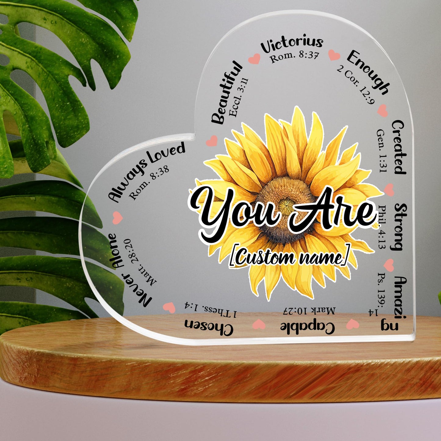 Christian Gifts, Family Religious Gifts for Men Women, Heart-shaped Christian Acrylic Plaque, Christmas Acrylic Plaque, Christian Decorations for Home, Religious Decor, Christian Friend Gifts