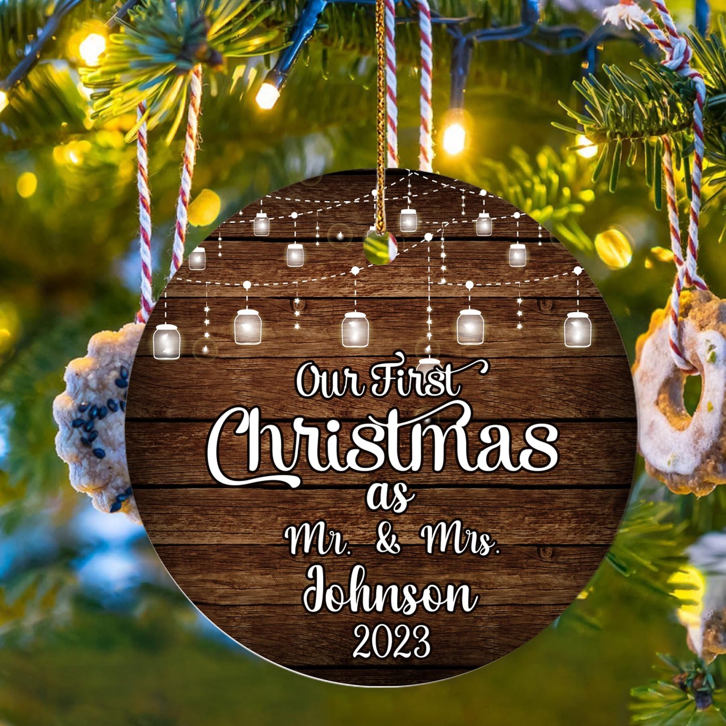 Our First Christmas as Mr. and Mrs. Ornament, Wedding Gifts for Couple Bride and Groom, 1st Christmas Married Ornaments, 2023 Christmas Tree Decoration, Bridal Shower Gift, Newlywed Gift