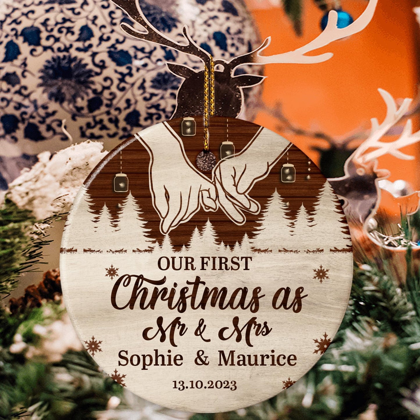 Our First Christmas as Mr. and Mrs. Ornament, Wedding Gifts for Couple Bride and Groom, 1st Christmas Married Ornaments, 2023 Christmas Tree Decoration, Bridal Shower Gift, Newlywed Gift