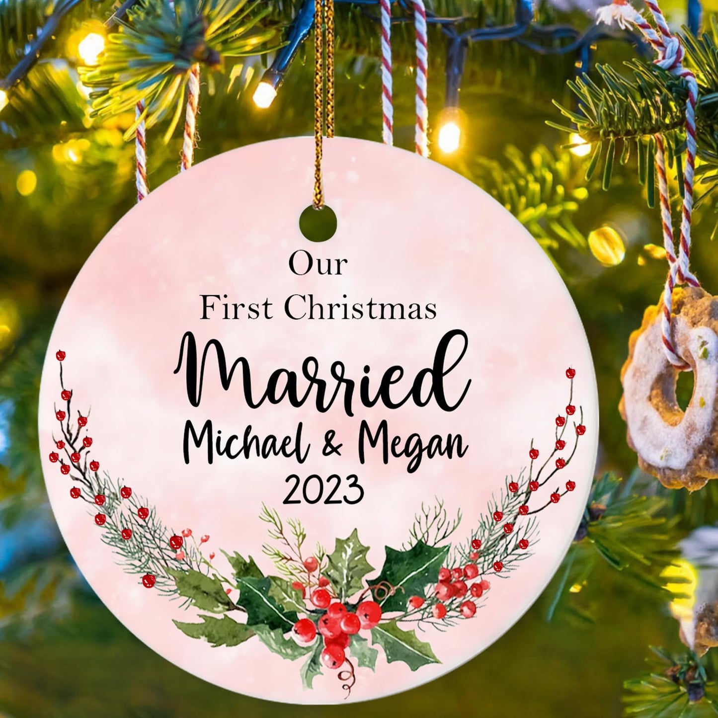 Our First Christmas as Mr. and Mrs. Ornament, Wedding Gifts for Couple Bride and Groom, 1st Christmas Married Ornaments, 2023 Christmas Tree Decoration, Bridal Shower Gift, Newlywed Gift