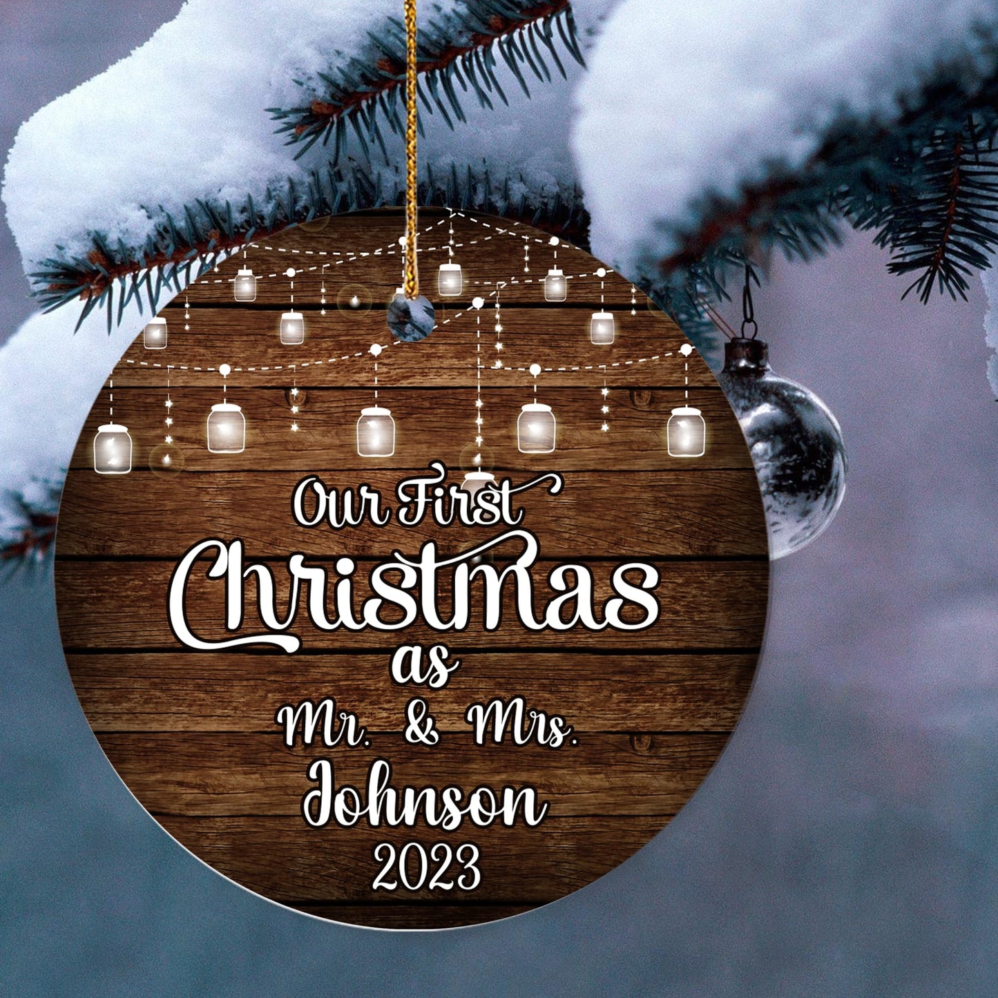Our First Christmas as Mr. and Mrs. Ornament, Wedding Gifts for Couple Bride and Groom, 1st Christmas Married Ornaments, 2023 Christmas Tree Decoration, Bridal Shower Gift, Newlywed Gift