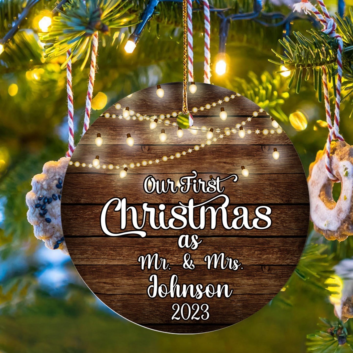 Our First Christmas as Mr. and Mrs. Ornament, Wedding Gifts for Couple Bride and Groom, 1st Christmas Married Ornaments, 2023 Christmas Tree Decoration, Bridal Shower Gift, Newlywed Gift