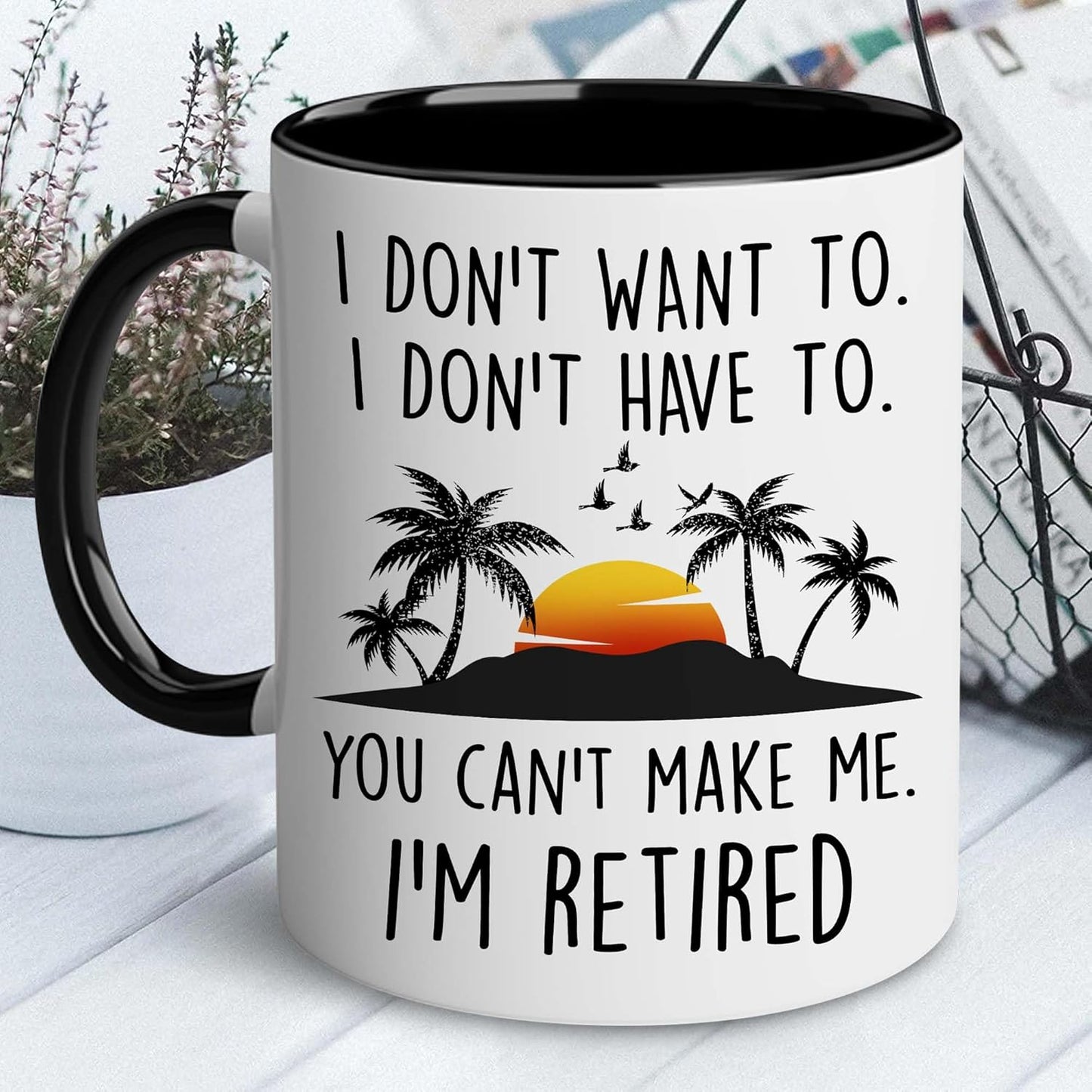 WHIDOBE Funny Retirement Gifts Gag for Women Men, I'm Retired Mug, Dad Mom Husband Wife Boyfriend Humorous Nurse Teacher Retired Gag Gift Coffee Mug, Black, 11OZ