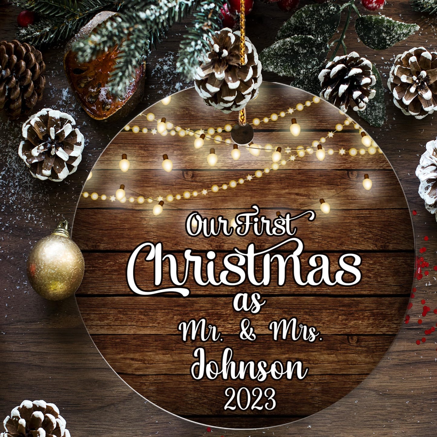Our First Christmas as Mr. and Mrs. Ornament, Wedding Gifts for Couple Bride and Groom, 1st Christmas Married Ornaments, 2023 Christmas Tree Decoration, Bridal Shower Gift, Newlywed Gift