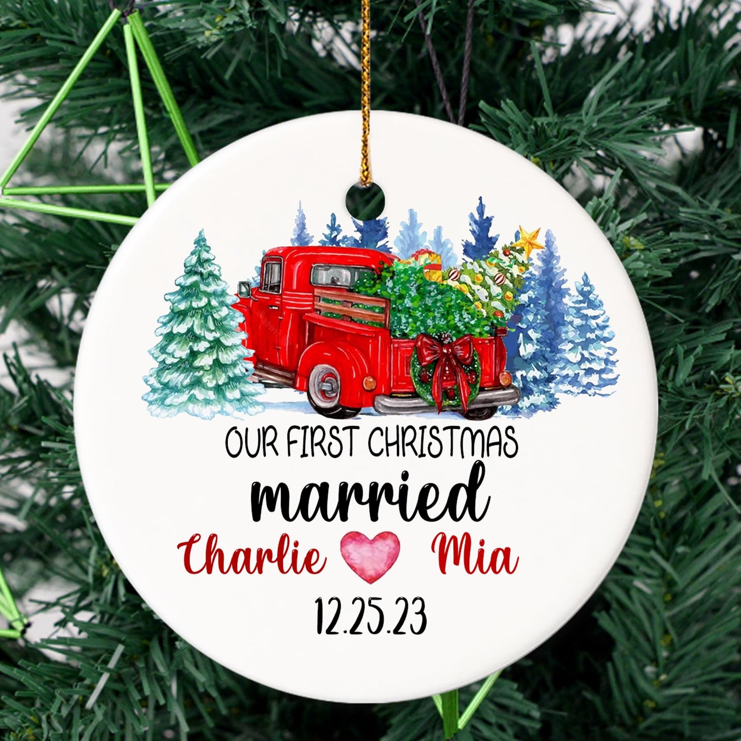 Our First Christmas as Mr. and Mrs. Ornament, Wedding Gifts for Couple Bride and Groom, 1st Christmas Married Ornaments, 2023 Christmas Tree Decoration, Bridal Shower Gift, Newlywed Gift
