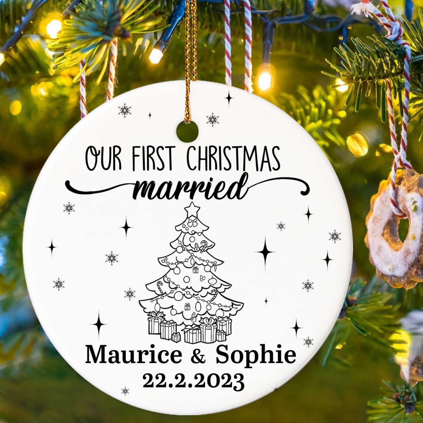 Our First Christmas as Mr. and Mrs. Ornament, Wedding Gifts for Couple Bride and Groom, 1st Christmas Married Ornaments, 2023 Christmas Tree Decoration, Bridal Shower Gift, Newlywed Gift