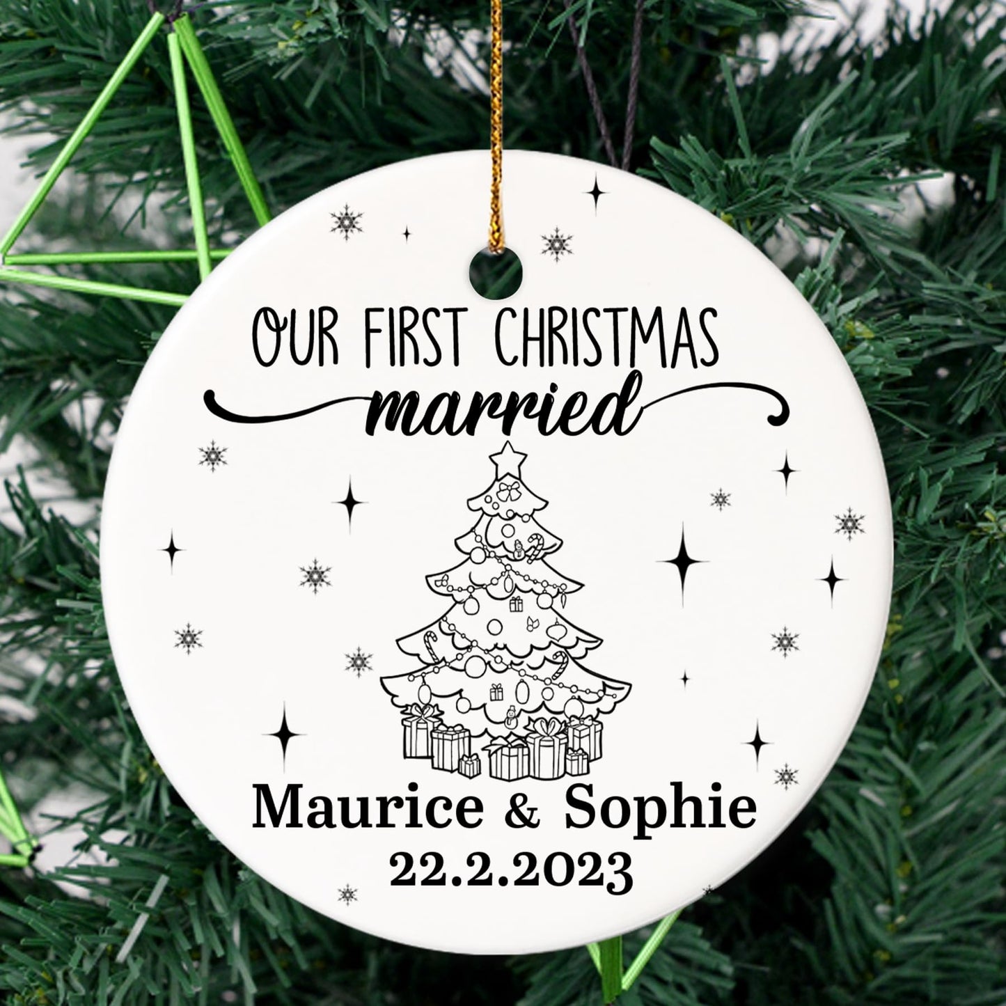 Our First Christmas as Mr. and Mrs. Ornament, Wedding Gifts for Couple Bride and Groom, 1st Christmas Married Ornaments, 2023 Christmas Tree Decoration, Bridal Shower Gift, Newlywed Gift