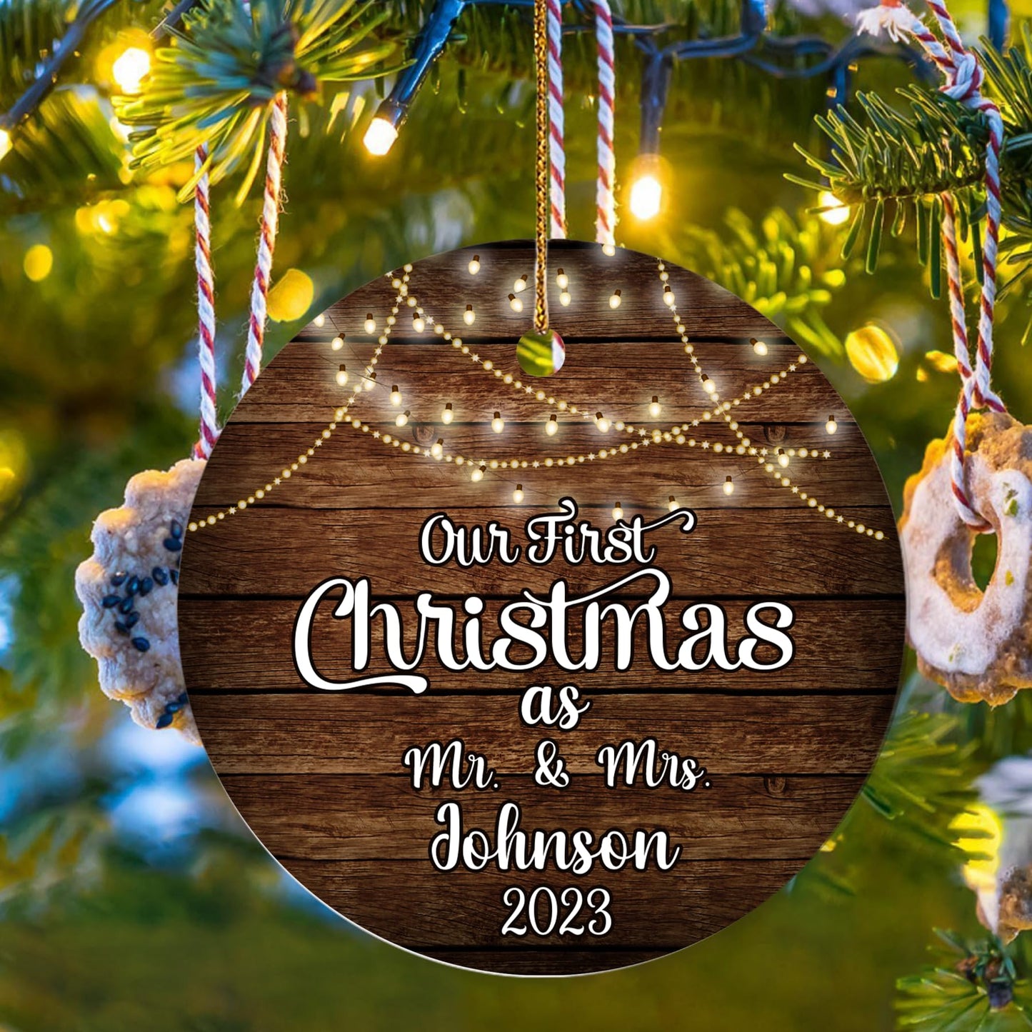 Our First Christmas as Mr. and Mrs. Ornament, Wedding Gifts for Couple Bride and Groom, 1st Christmas Married Ornaments, 2023 Christmas Tree Decoration, Bridal Shower Gift, Newlywed Gift