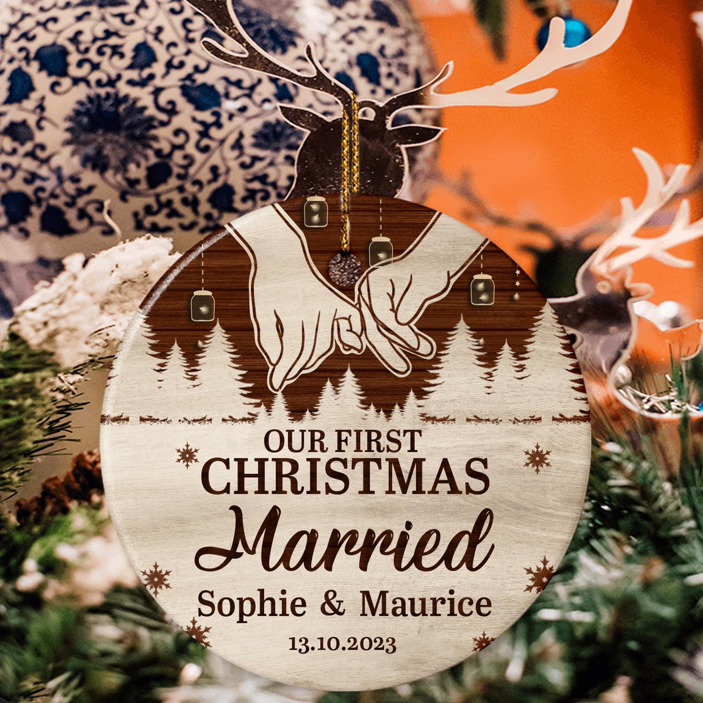 Our First Christmas as Mr. and Mrs. Ornament, Wedding Gifts for Couple Bride and Groom, 1st Christmas Married Ornaments, 2023 Christmas Tree Decoration, Bridal Shower Gift, Newlywed Gift