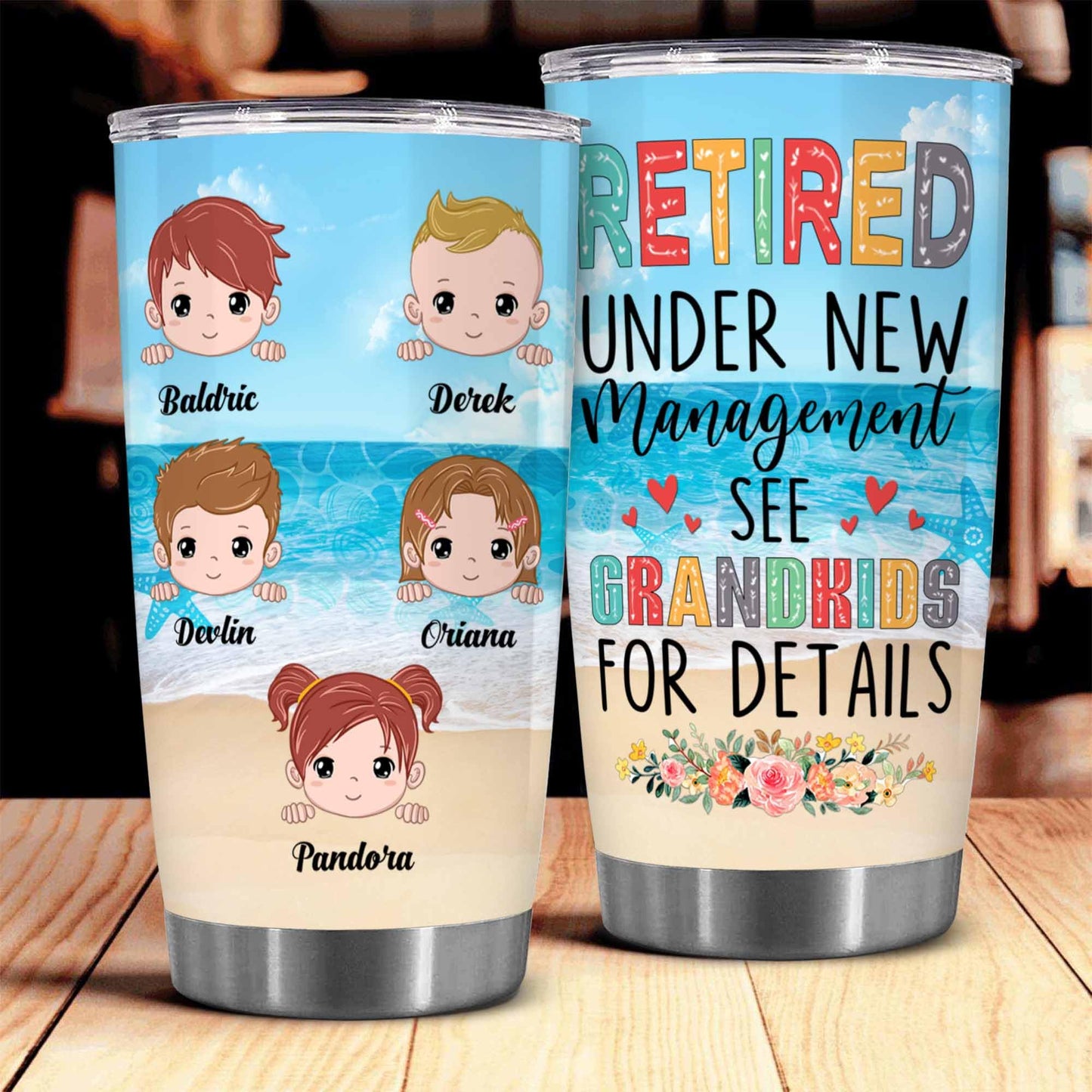 Retirement Gifts - Retirement Tumbler - Retired Under New Management See Wife For Details Tumbler, Quitter, Retired Gifts, Husband, Dad, Boyfriend, Men, Christmas, Fathers day, Boss 20OZ