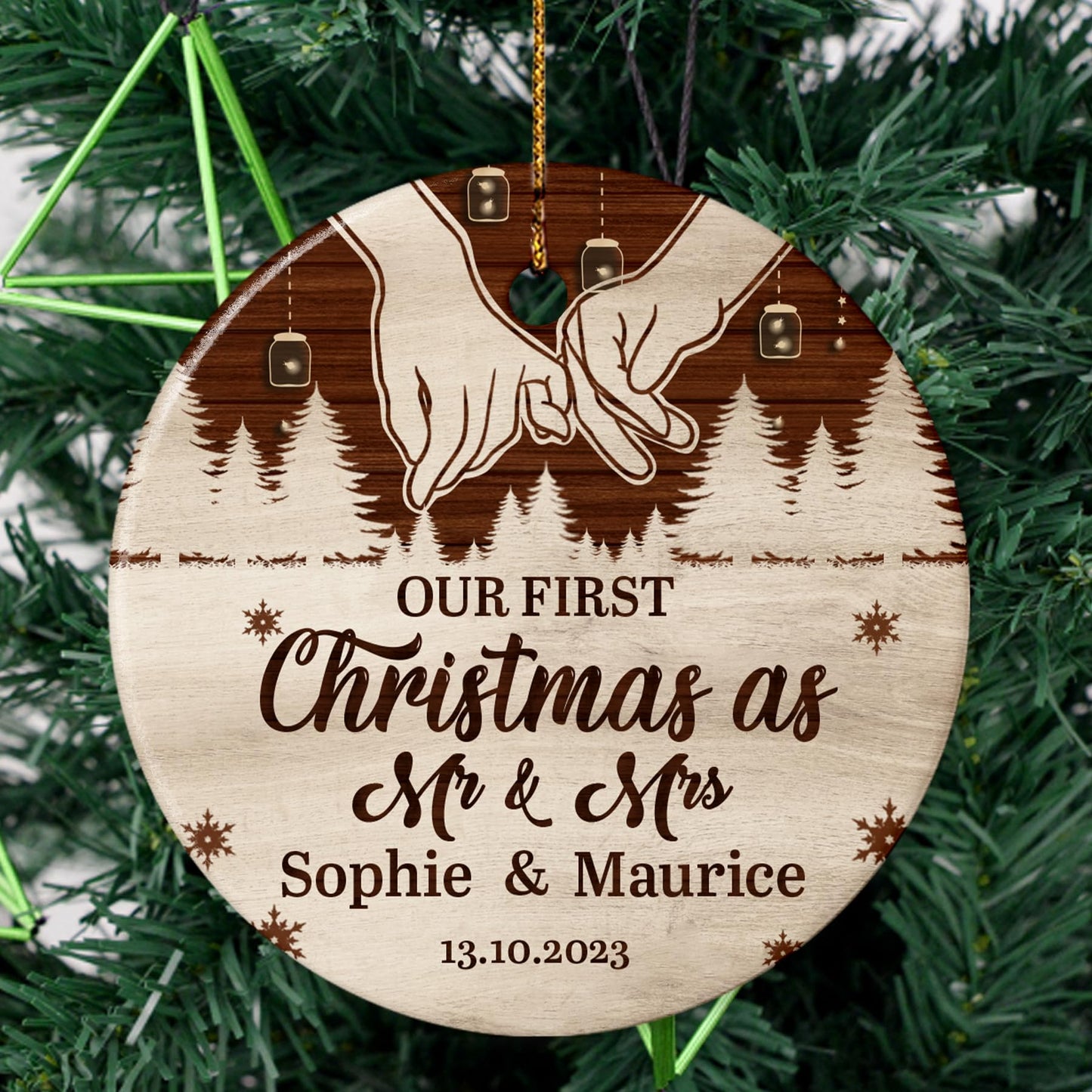 Our First Christmas as Mr. and Mrs. Ornament, Wedding Gifts for Couple Bride and Groom, 1st Christmas Married Ornaments, 2023 Christmas Tree Decoration, Bridal Shower Gift, Newlywed Gift