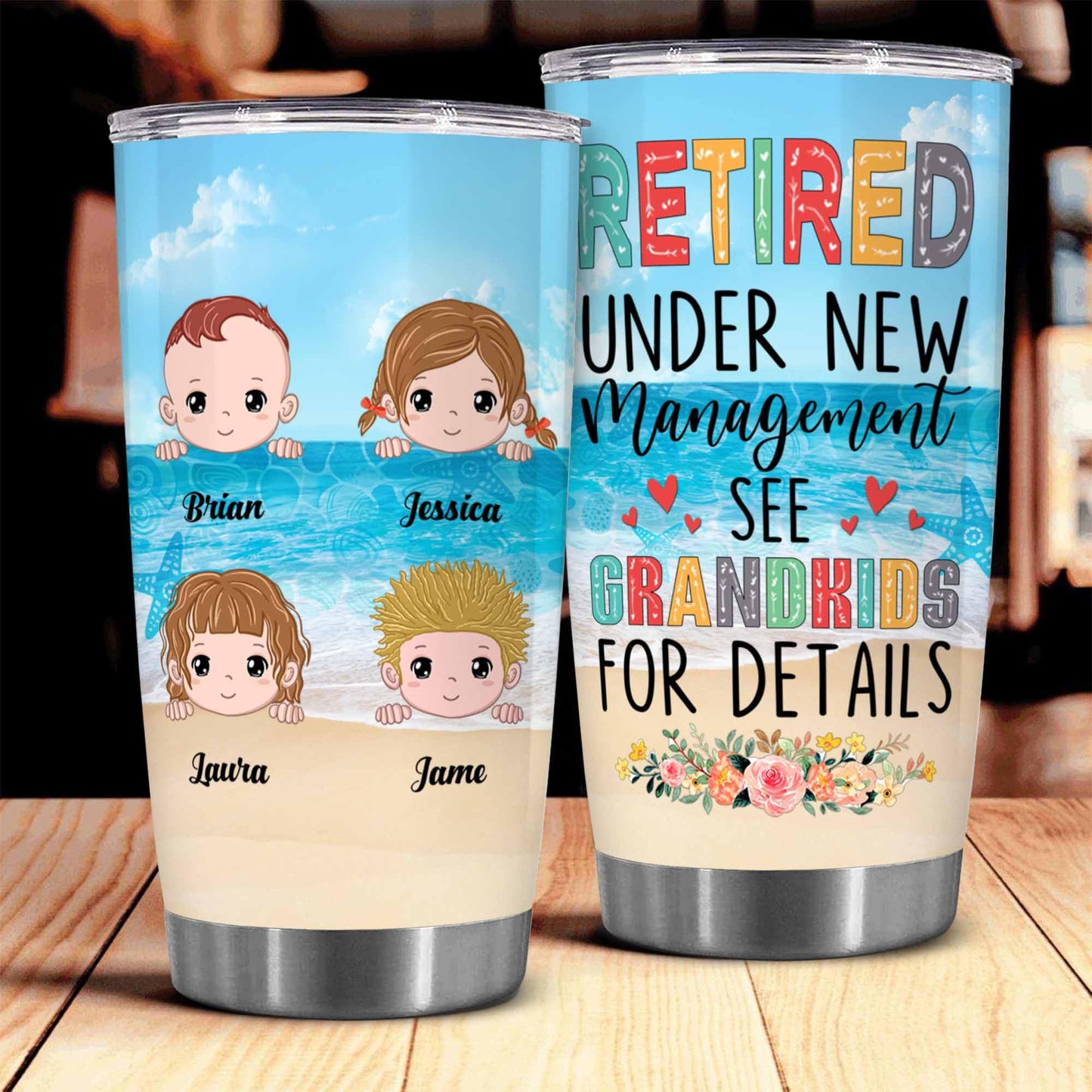 Retirement Gifts - Retirement Tumbler - Retired Under New Management See Wife For Details Tumbler, Quitter, Retired Gifts, Husband, Dad, Boyfriend, Men, Christmas, Fathers day, Boss 20OZ