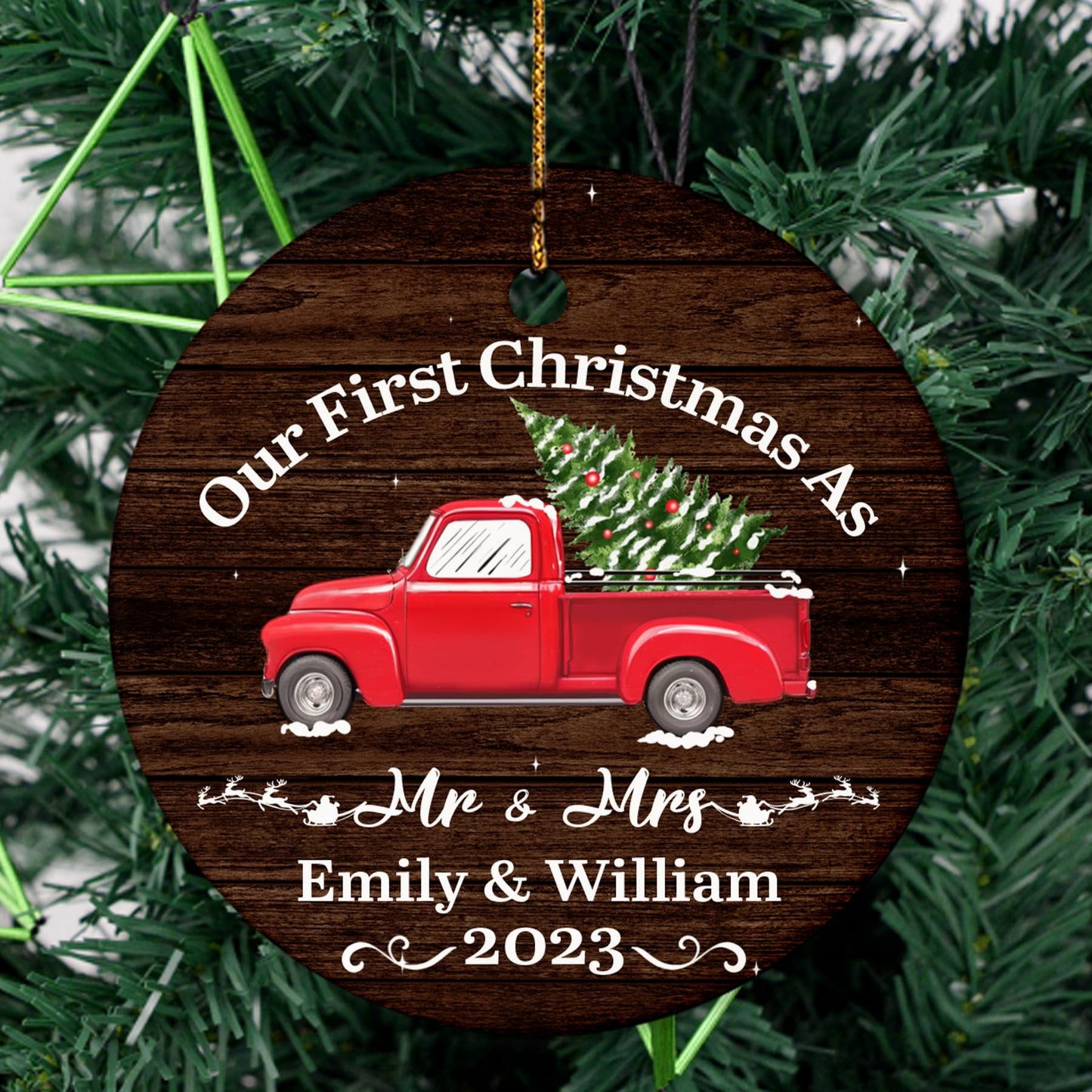 Our First Christmas as Mr. and Mrs. Ornament, Wedding Gifts for Couple Bride and Groom, 1st Christmas Married Ornaments, 2023 Christmas Tree Decoration, Bridal Shower Gift, Newlywed Gift
