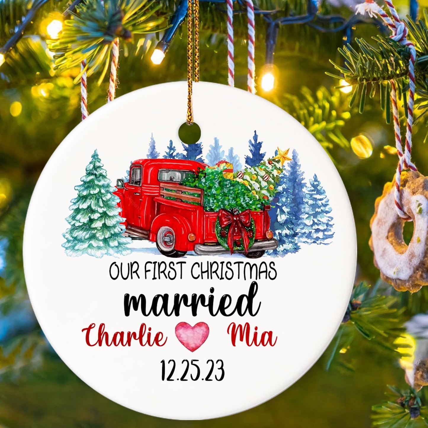 Our First Christmas as Mr. and Mrs. Ornament, Wedding Gifts for Couple Bride and Groom, 1st Christmas Married Ornaments, 2023 Christmas Tree Decoration, Bridal Shower Gift, Newlywed Gift