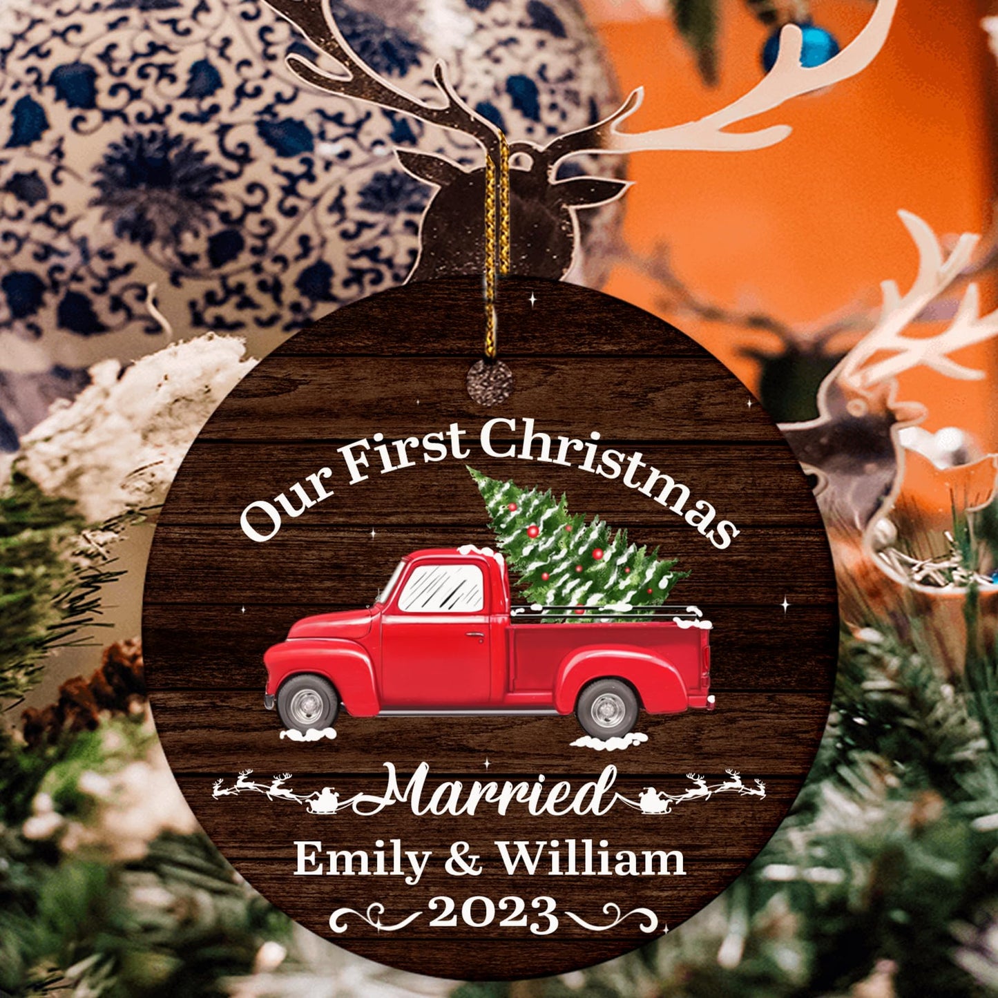 Our First Christmas as Mr. and Mrs. Ornament, Wedding Gifts for Couple Bride and Groom, 1st Christmas Married Ornaments, 2023 Christmas Tree Decoration, Bridal Shower Gift, Newlywed Gift