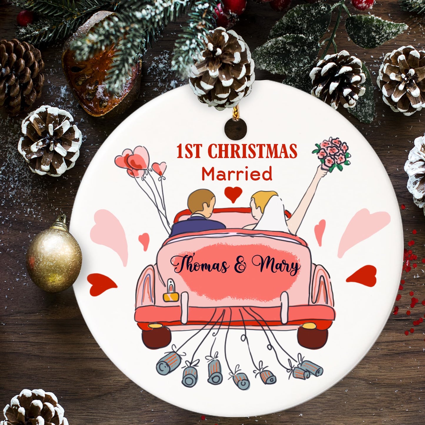 Our First Christmas as Mr. and Mrs. Ornament, Wedding Gifts for Couple Bride and Groom, 1st Christmas Married Ornaments, 2023 Christmas Tree Decoration, Bridal Shower Gift, Newlywed Gift