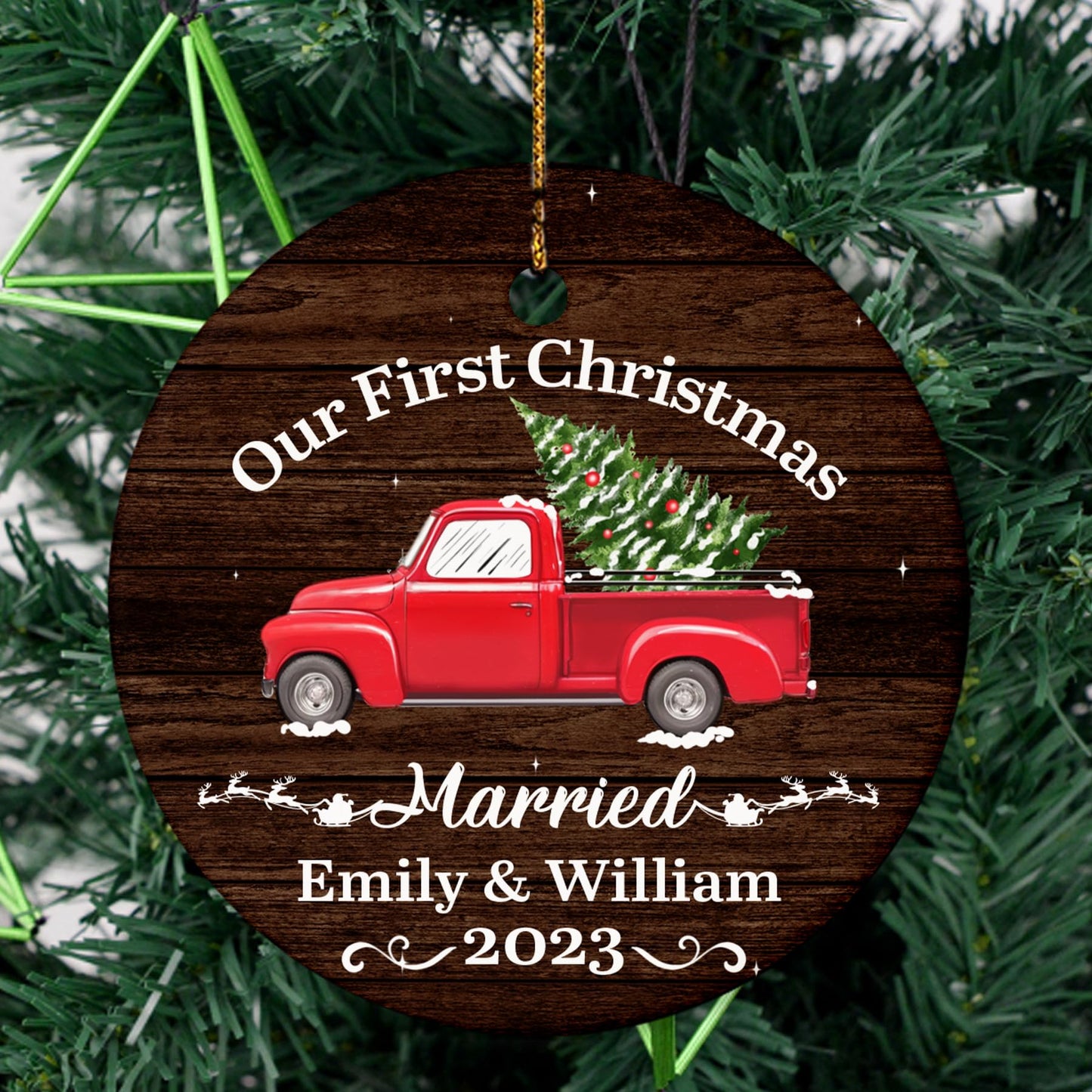 Our First Christmas as Mr. and Mrs. Ornament, Wedding Gifts for Couple Bride and Groom, 1st Christmas Married Ornaments, 2023 Christmas Tree Decoration, Bridal Shower Gift, Newlywed Gift