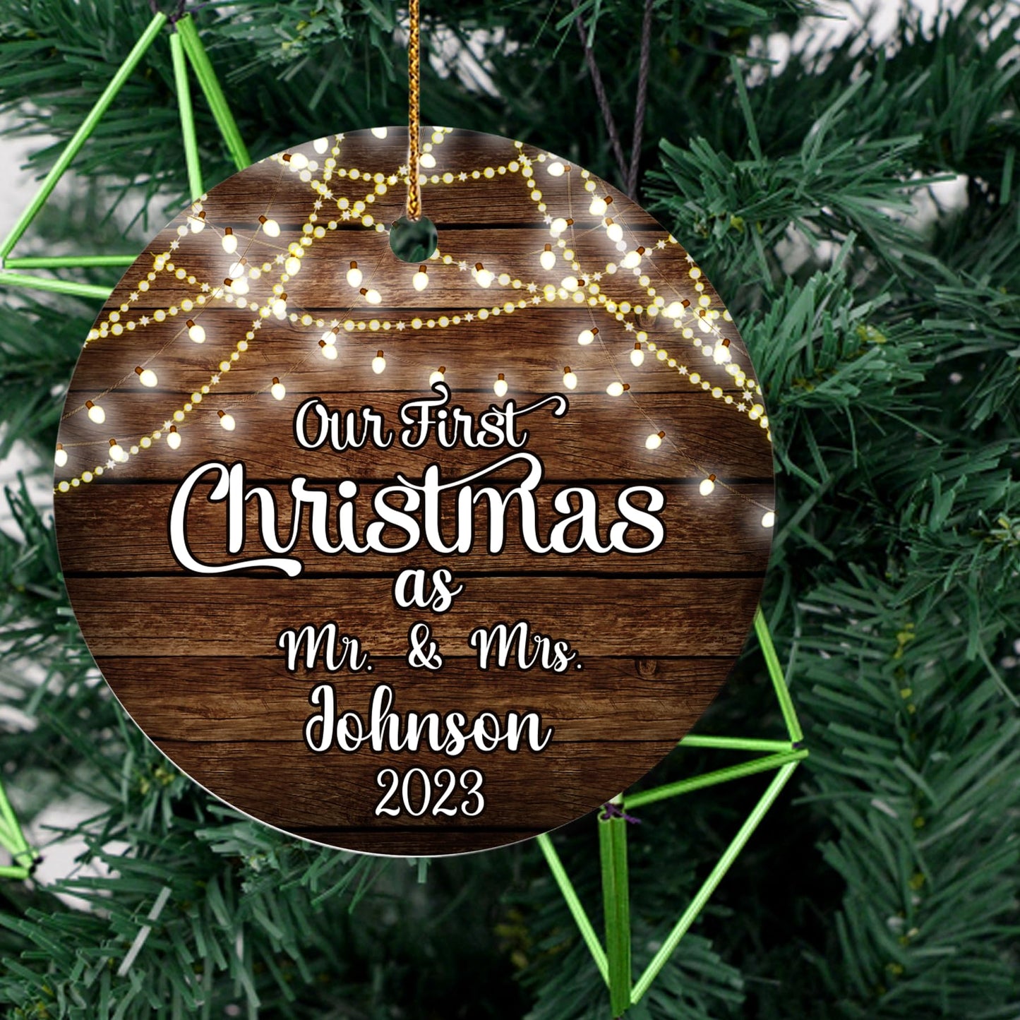 Our First Christmas as Mr. and Mrs. Ornament, Wedding Gifts for Couple Bride and Groom, 1st Christmas Married Ornaments, 2023 Christmas Tree Decoration, Bridal Shower Gift, Newlywed Gift