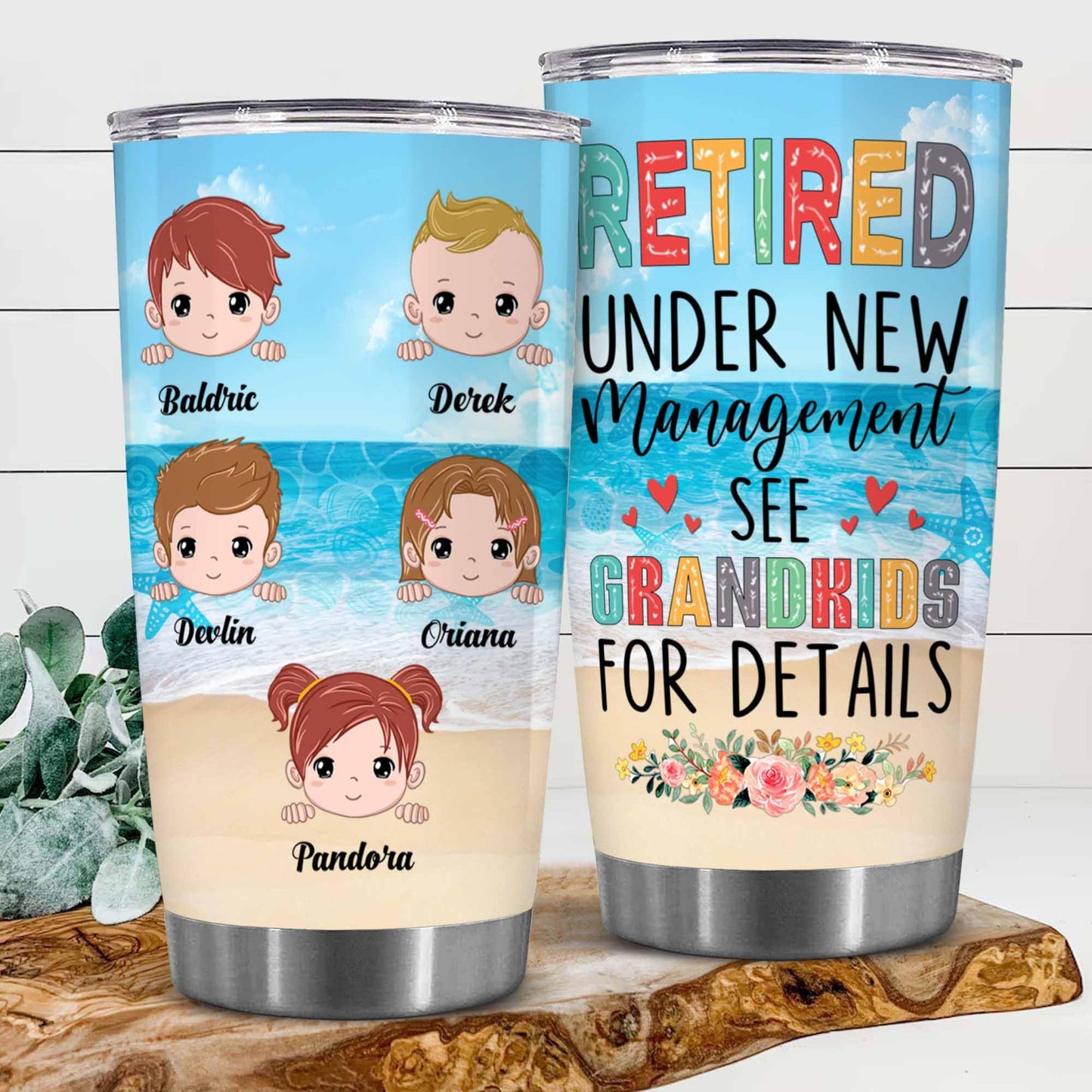 Retirement Gifts - Retirement Tumbler - Retired Under New Management See Wife For Details Tumbler, Quitter, Retired Gifts, Husband, Dad, Boyfriend, Men, Christmas, Fathers day, Boss 20OZ